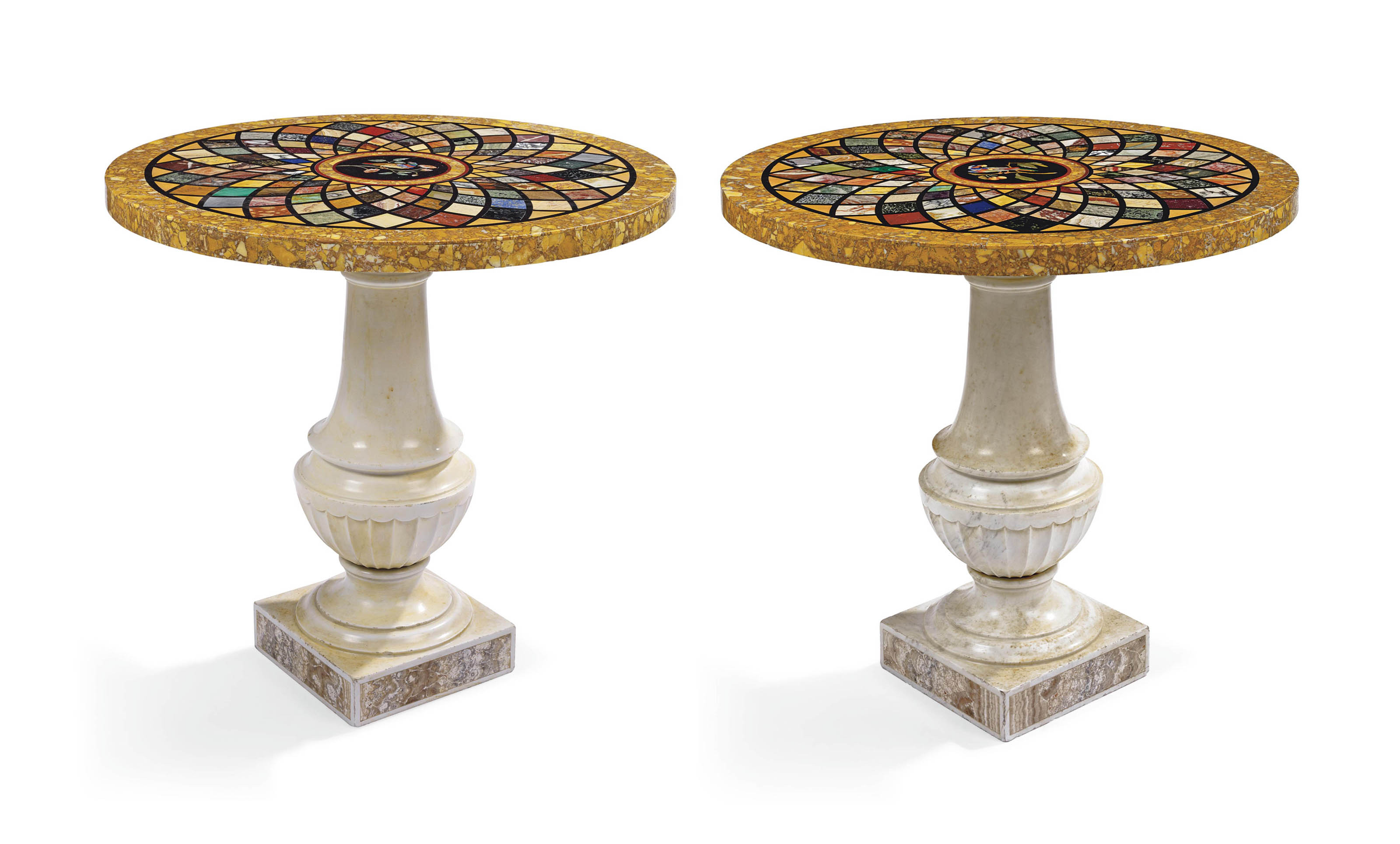 A PAIR OF ITALIAN SPECIMEN MARBLE TABLE TOPS , SECOND HALF 19TH CENTURY