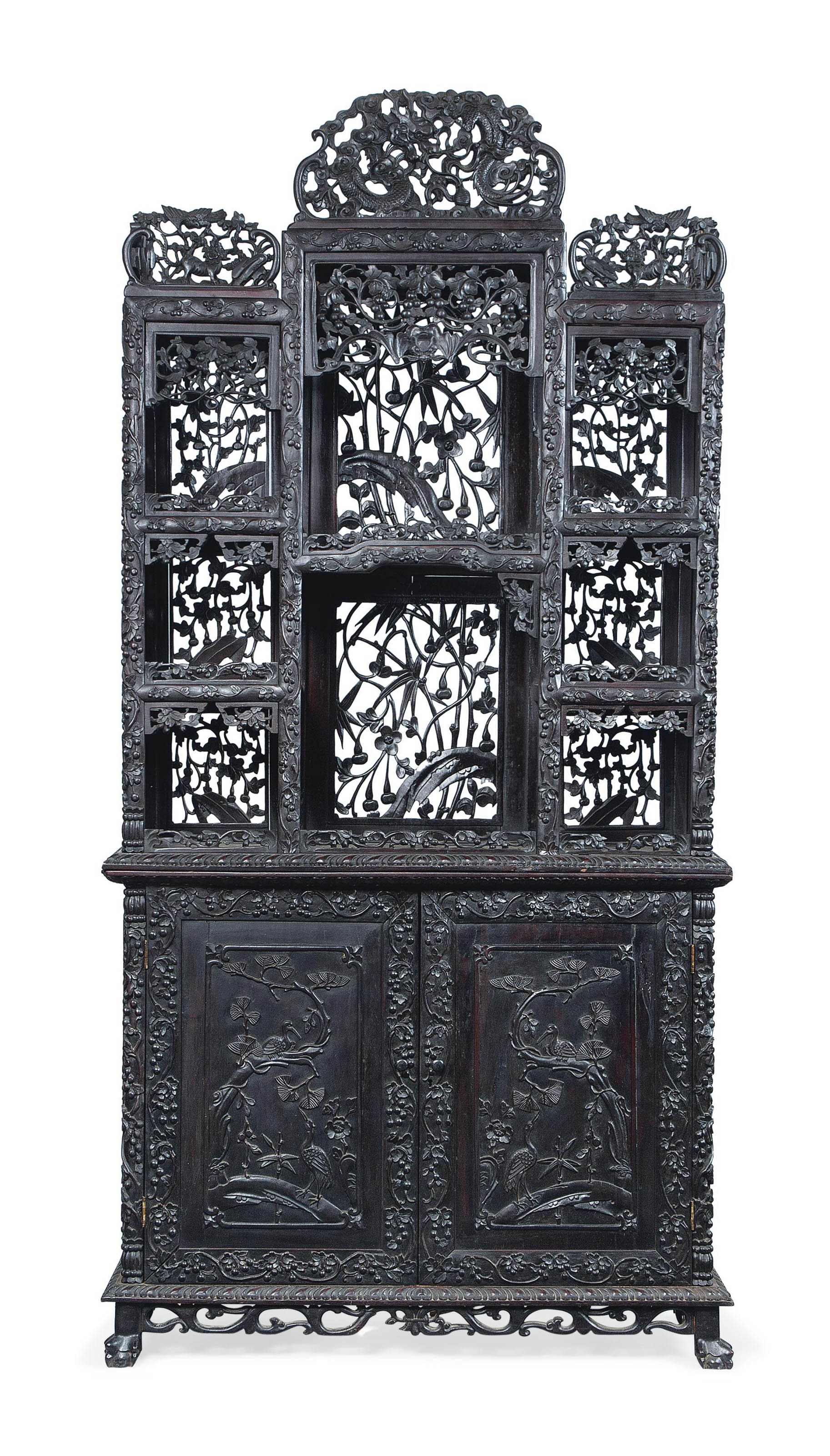 A CHINESE HARDWOOD DISPLAY