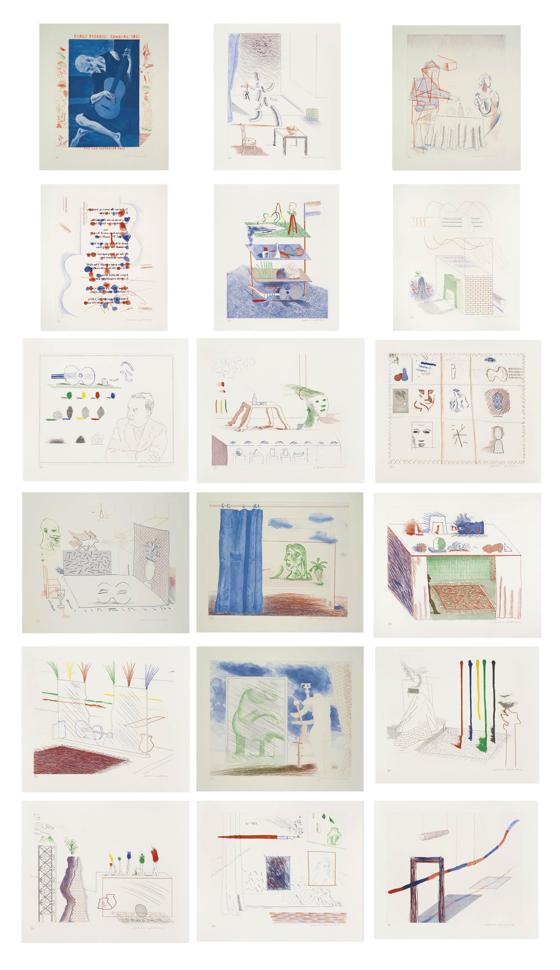 David Hockney (b. 1937) , The Blue Guitar (S.A.C. 199218; Tokyo 178