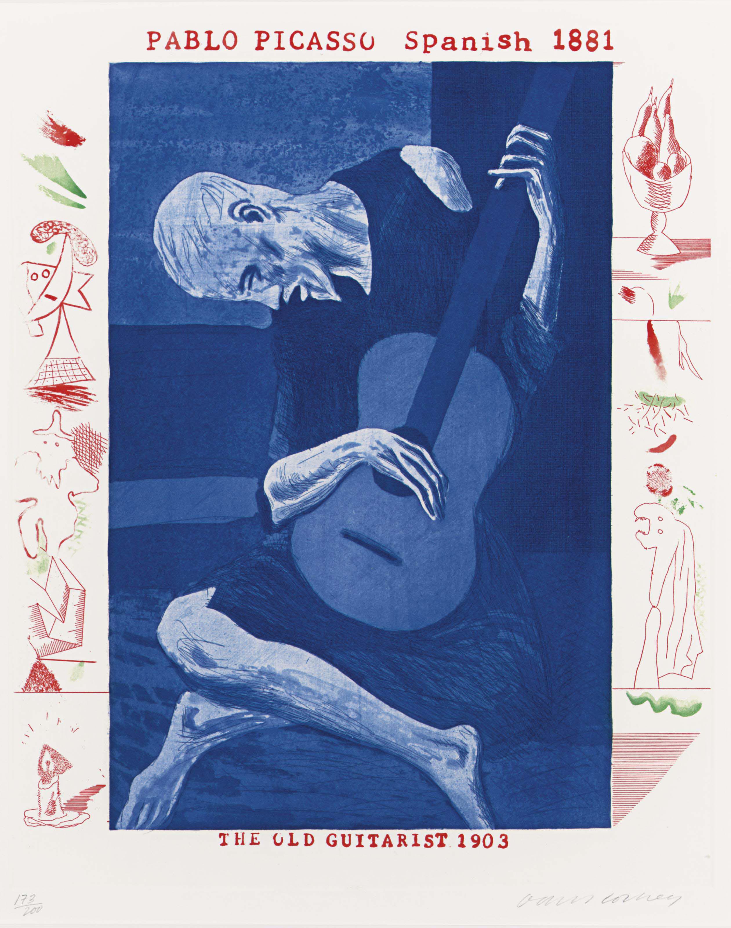 David Hockney (b. 1937) , The Blue Guitar (S.A.C. 199218; Tokyo 178