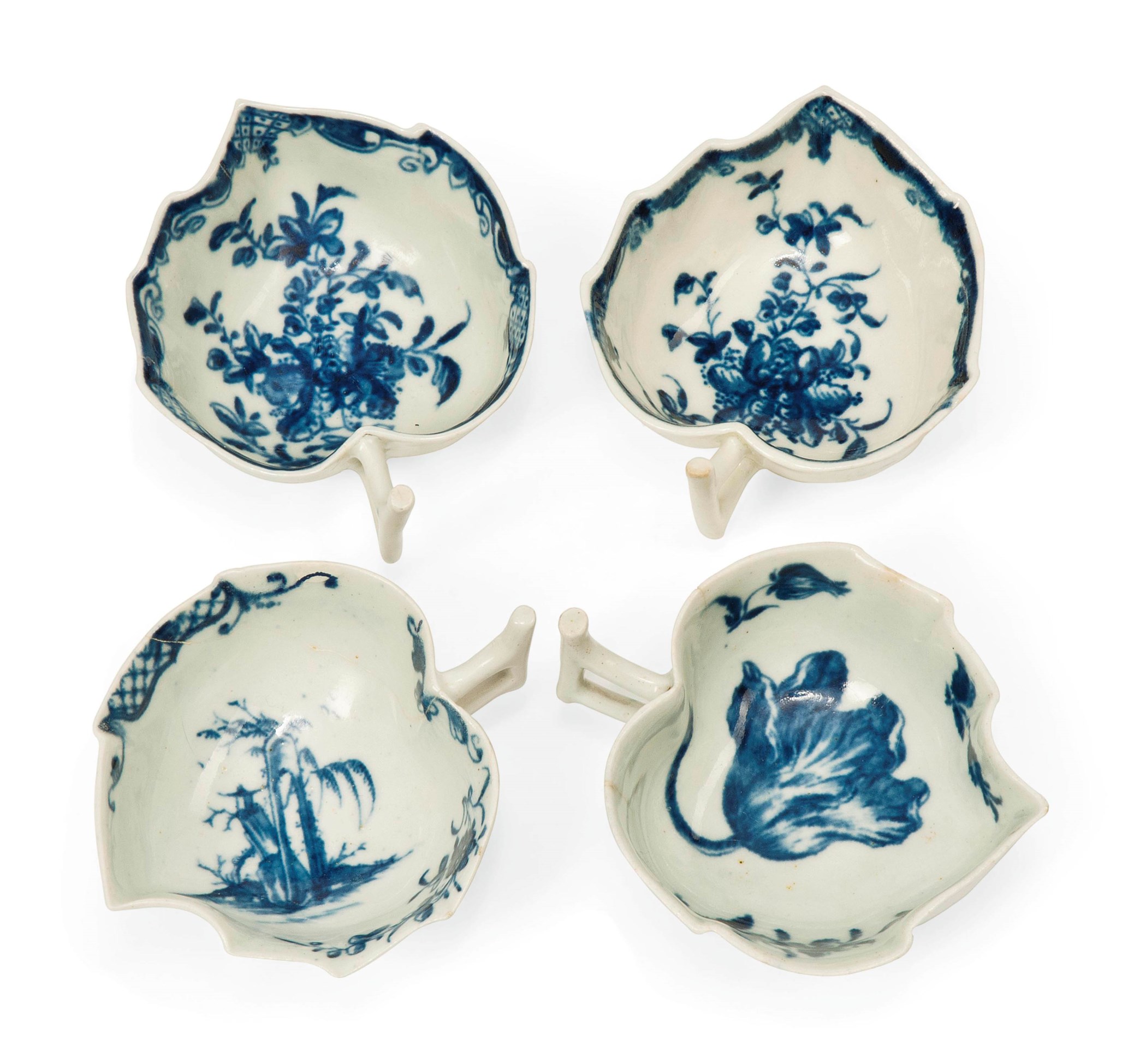 FOUR WORCESTER LEAFSHAPED BUTTERBOATS , CIRCA 1758 Christie's