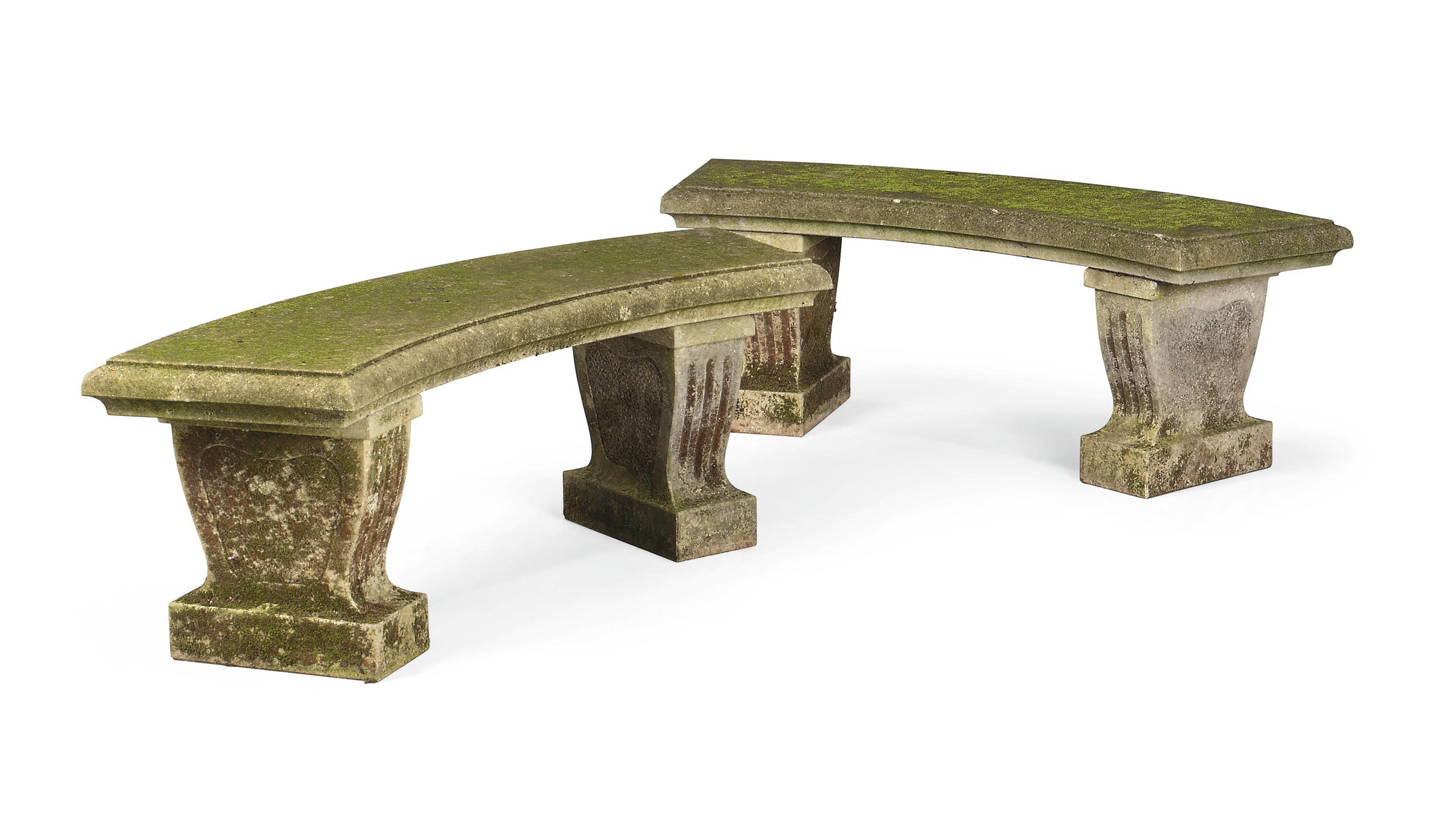 A Pair Of Limestone Curved Benches Modern Bench Furniture