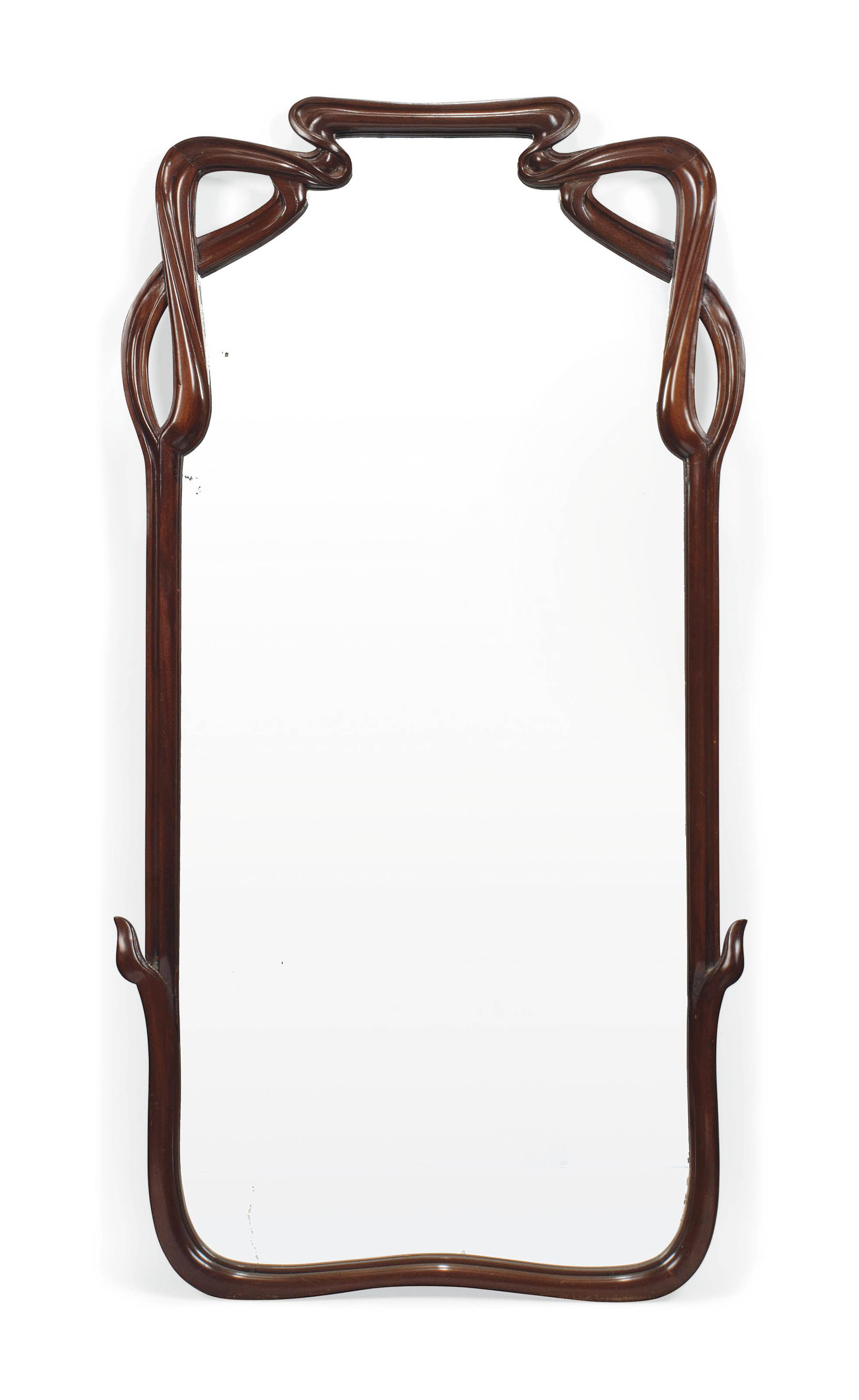 AN ART NOUVEAU CARVED MAHOGANY WALL MIRROR , CIRCA 1900 Christie's