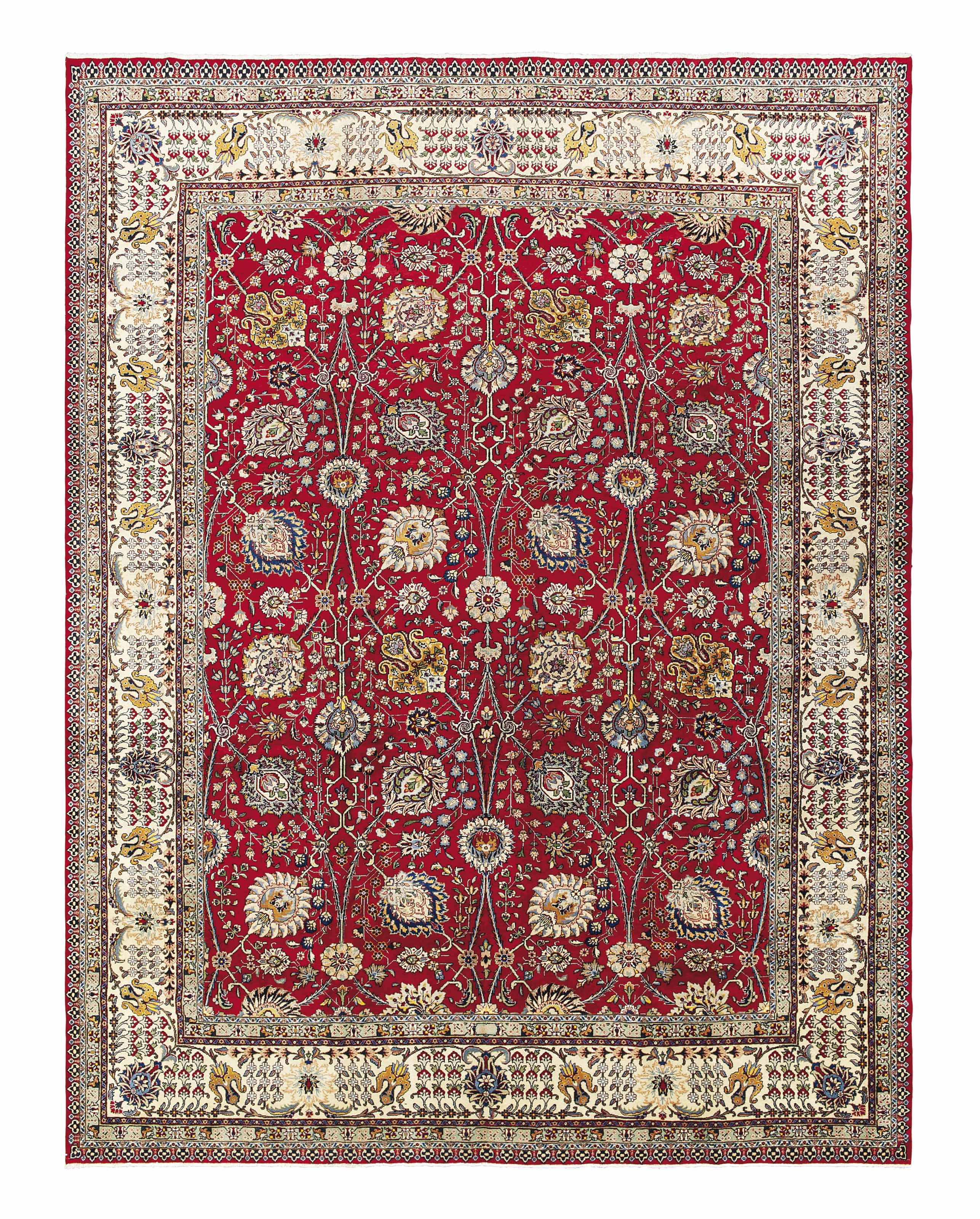 A FINE TABRIZ CARPET OF SHAH ABBAS DESIGN, NORTHWEST PERSIA , MID20TH CENTURY, SIGNATURE