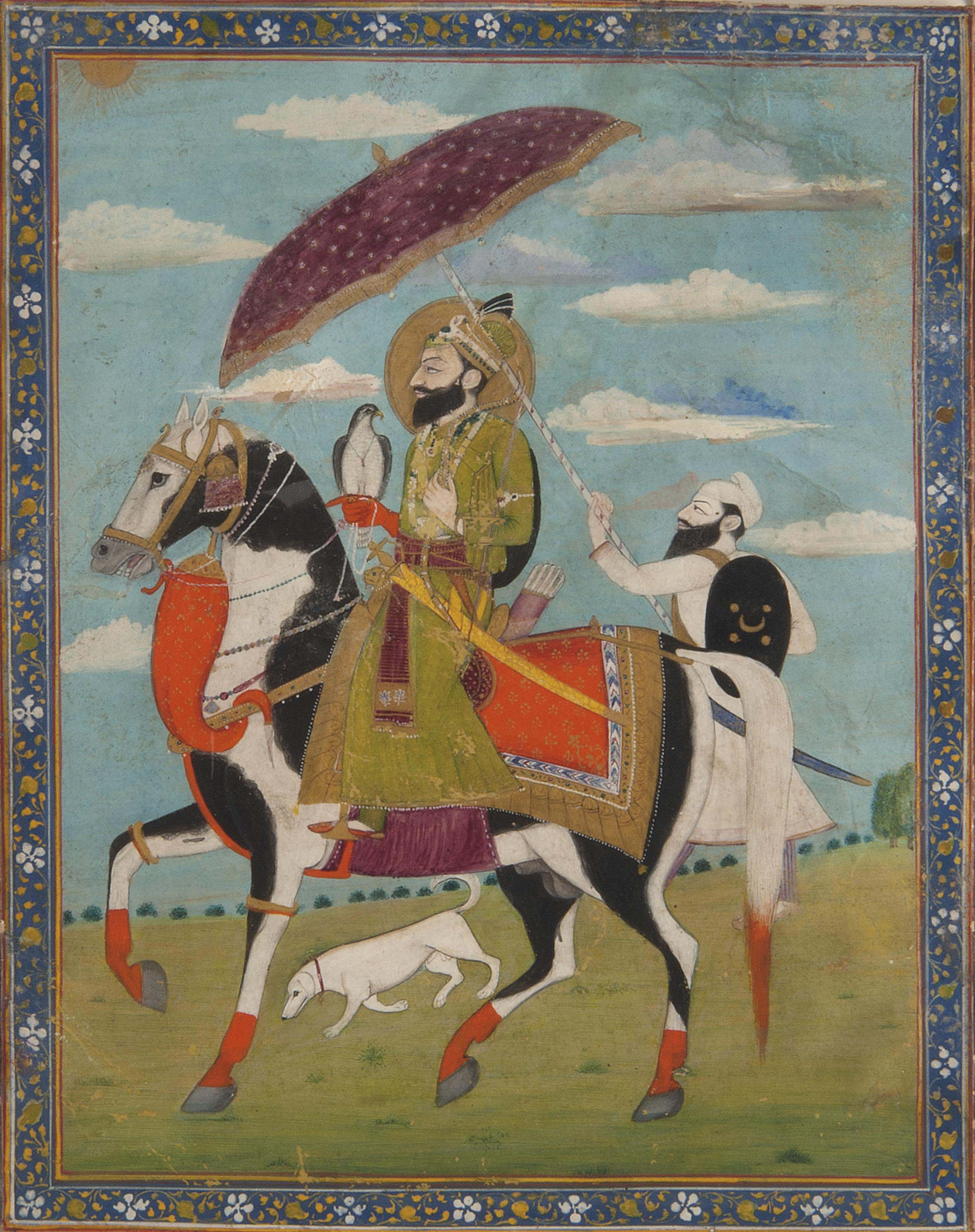Guru Gobind Singh On Horseback Punjab Plains Mid 19th Century