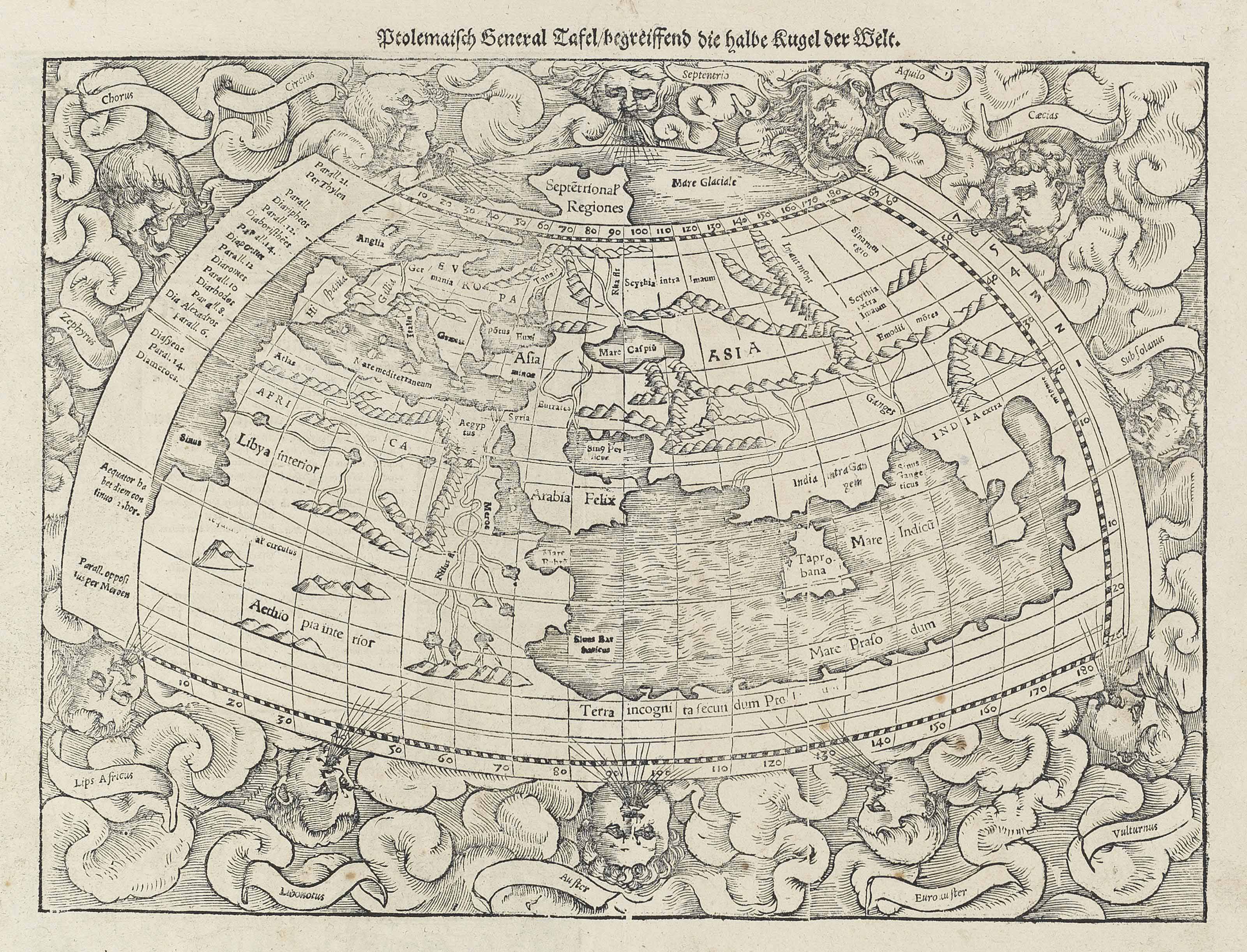 Munster Sebastian 1488 1552 Ptolemaisch General Tafel