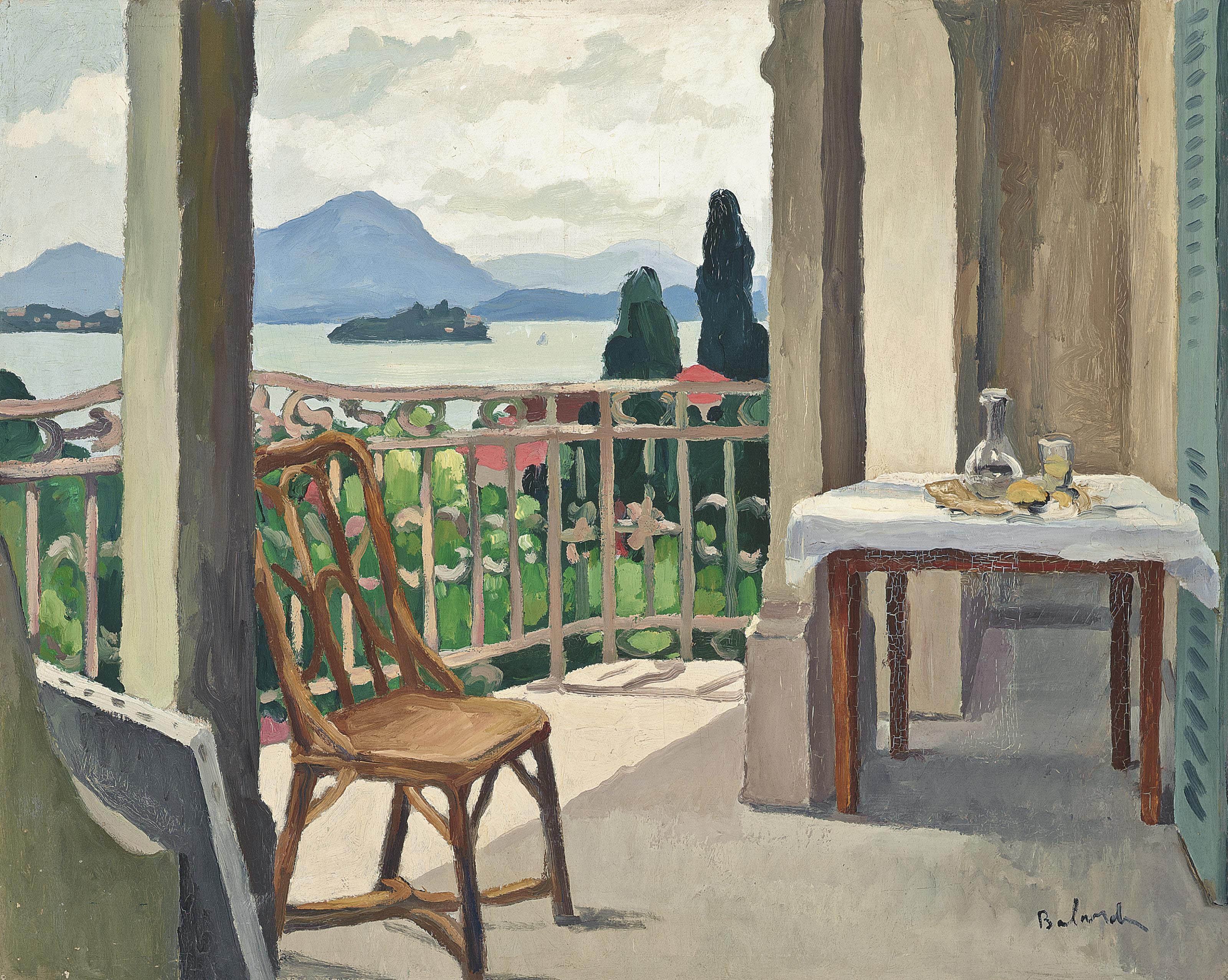 Gaston Balande French 1880 1971 A Room With A View Thought