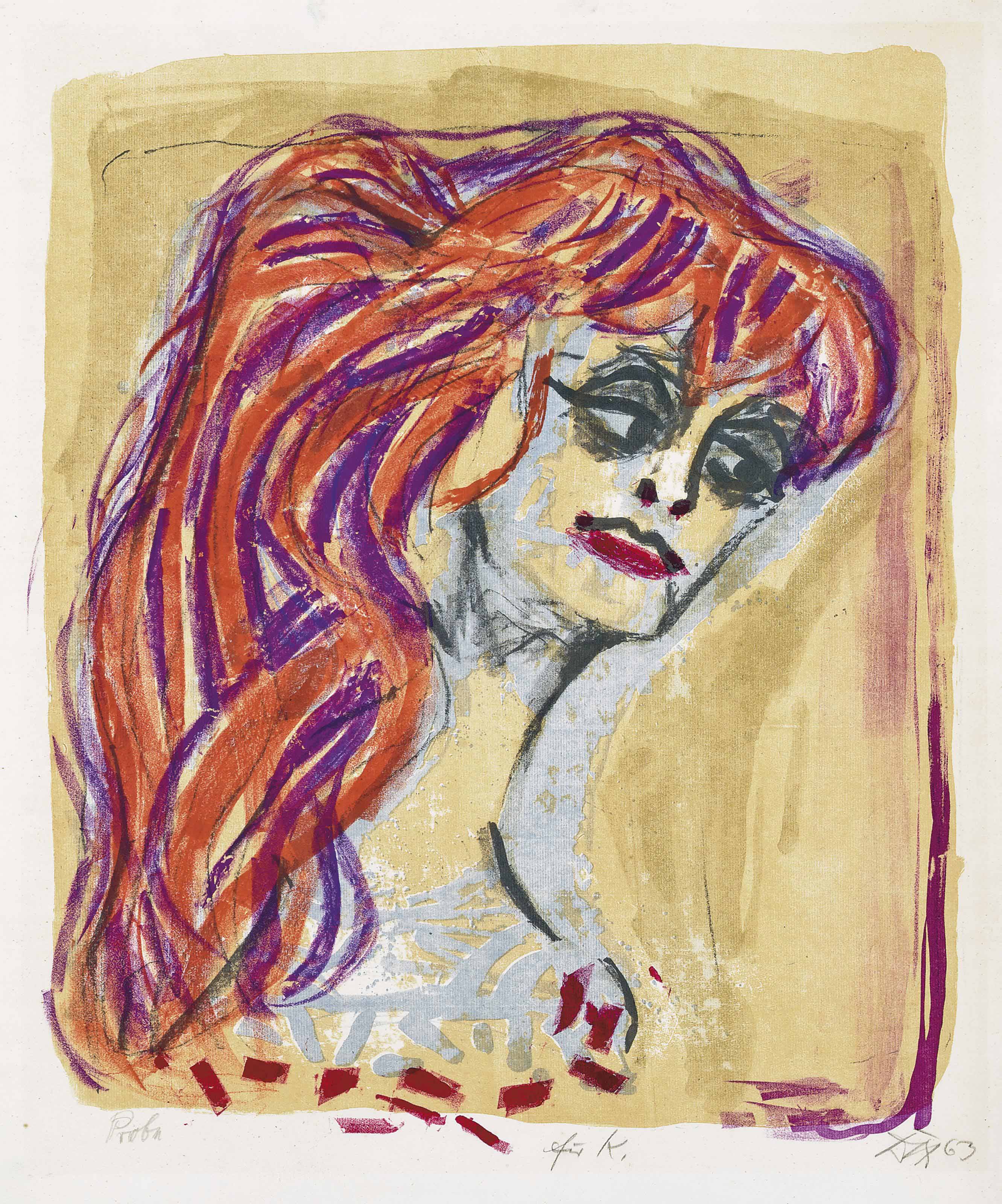 Bernard Buffet (1928-1999) , The Red and Yellow Butterfly (Sorlier