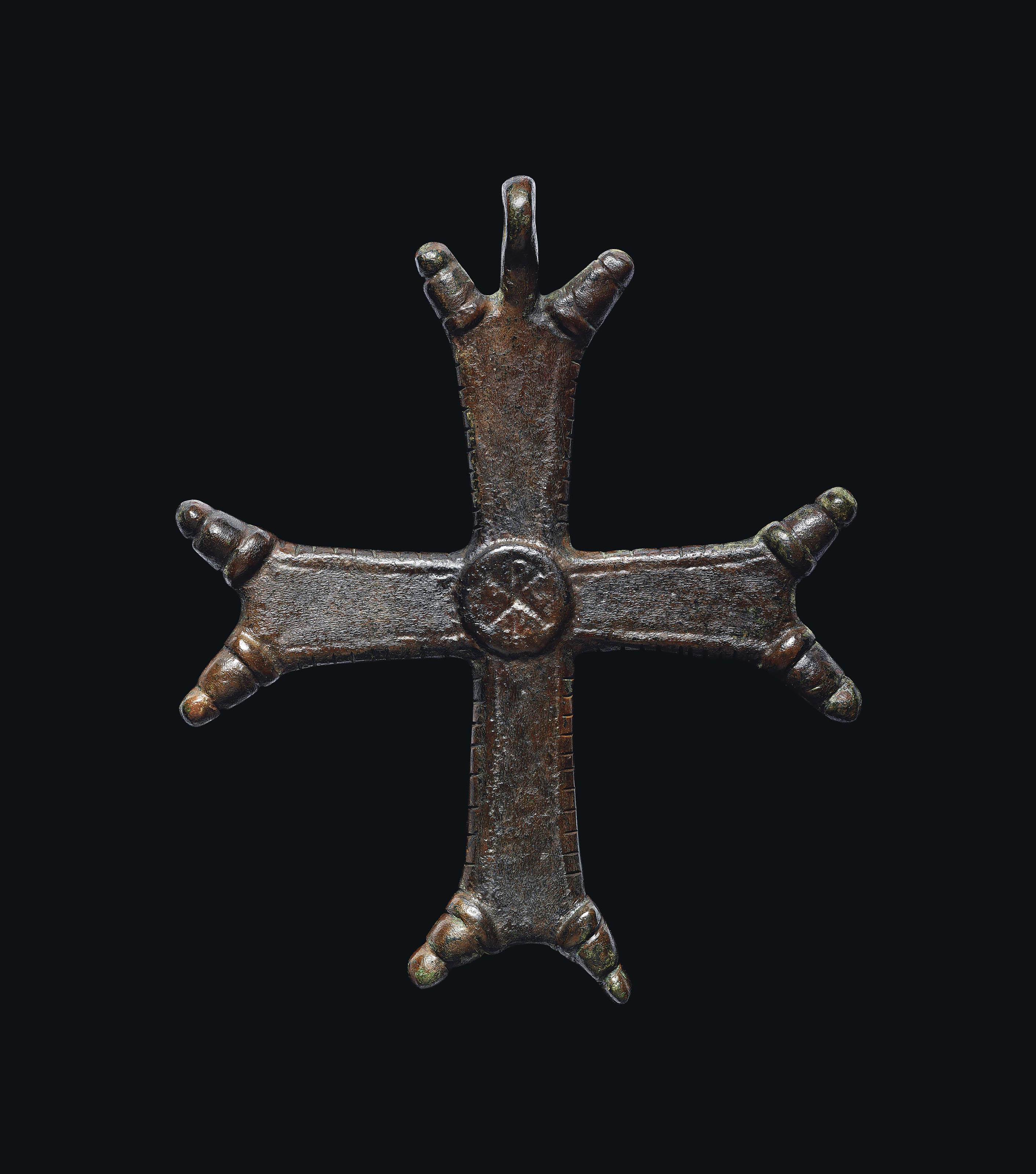 A BYZANTINE BRONZE CROSS