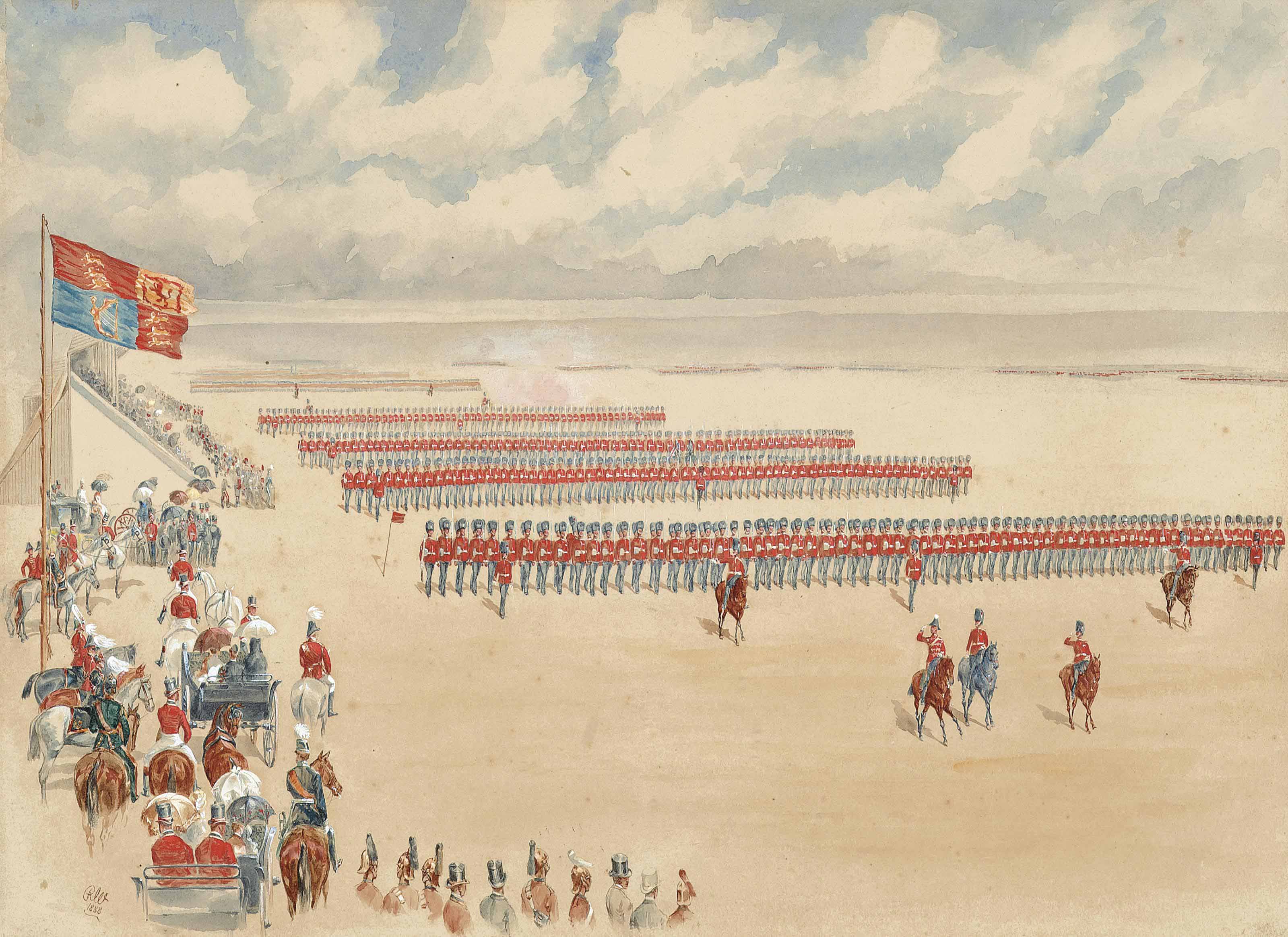 Major Reginald Augustus Wymer (18491935) , The march past of the Northumberland Fusiliers