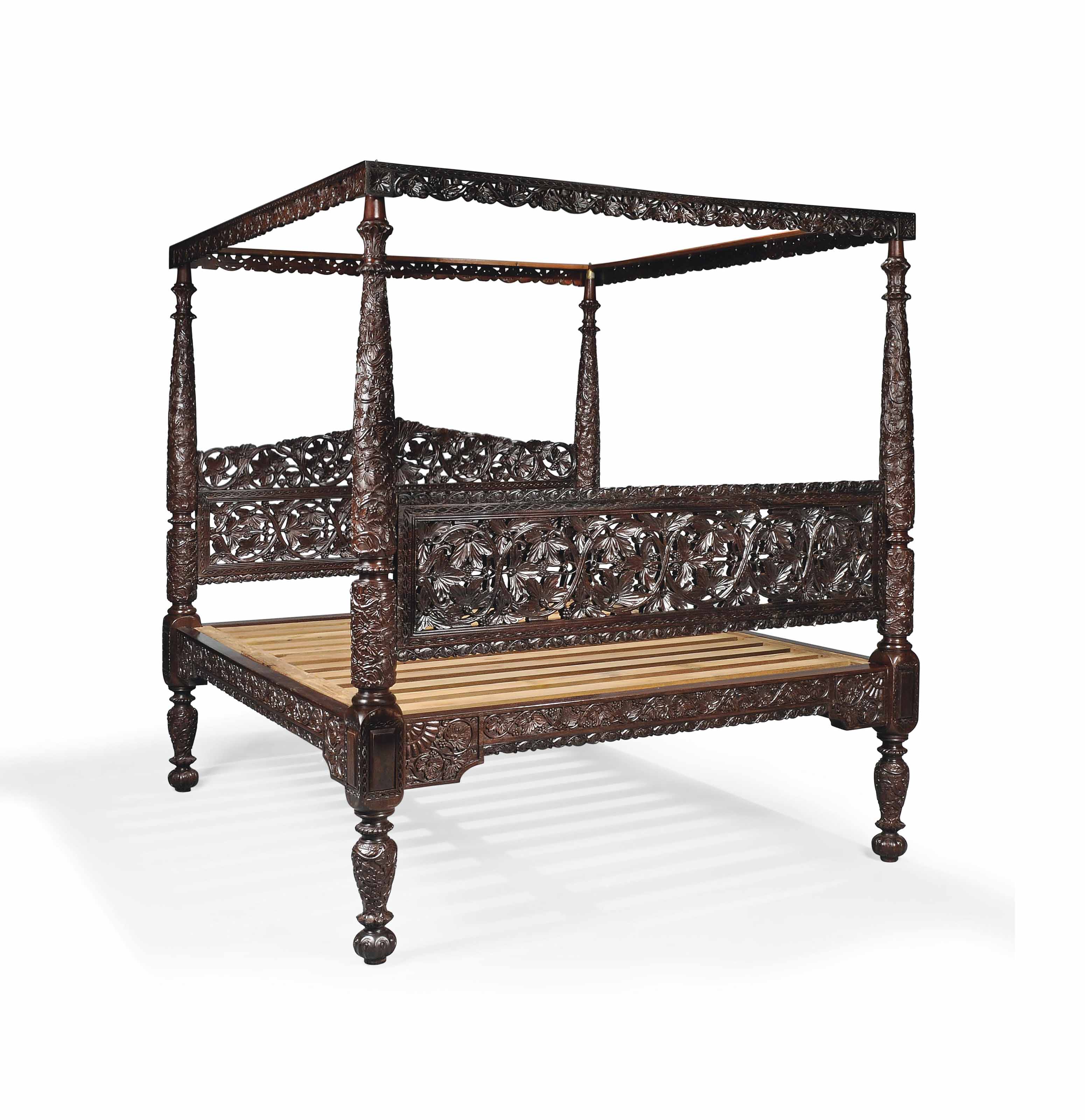 AN ANGLO INDIAN ROSEWOOD TESTER BED , 20TH CENTURY Christie's