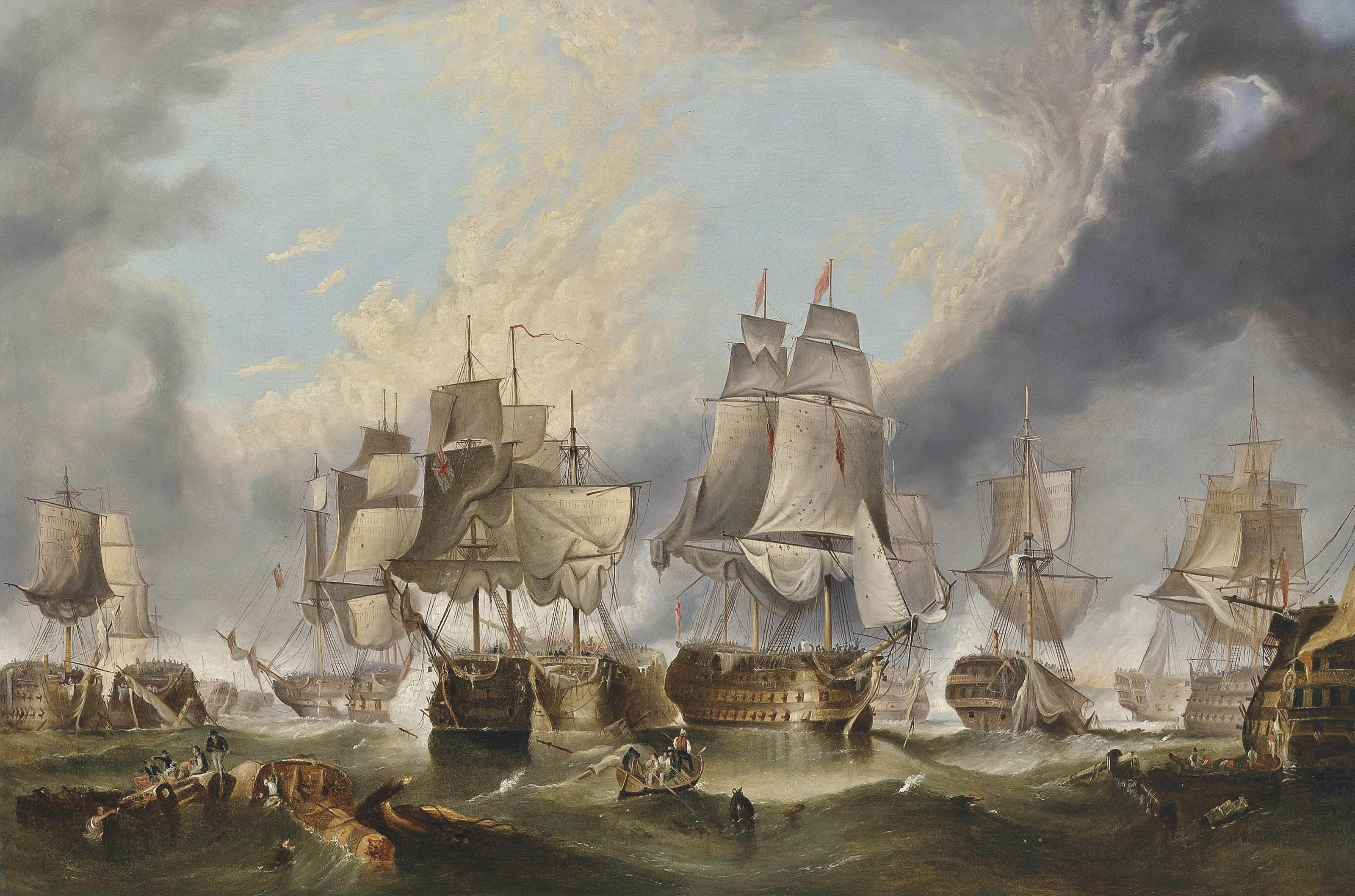 George Clarkson Stanfield London 1828 1878 The Battle Of Trafalgar 21st October 1805 Paintings Oil Christie S