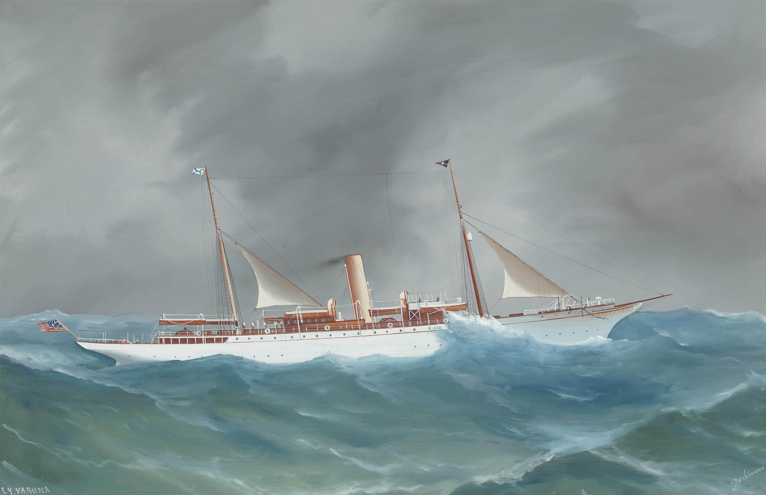Antonio De Simone Naples Fl 1860 1900 The New York Yacht