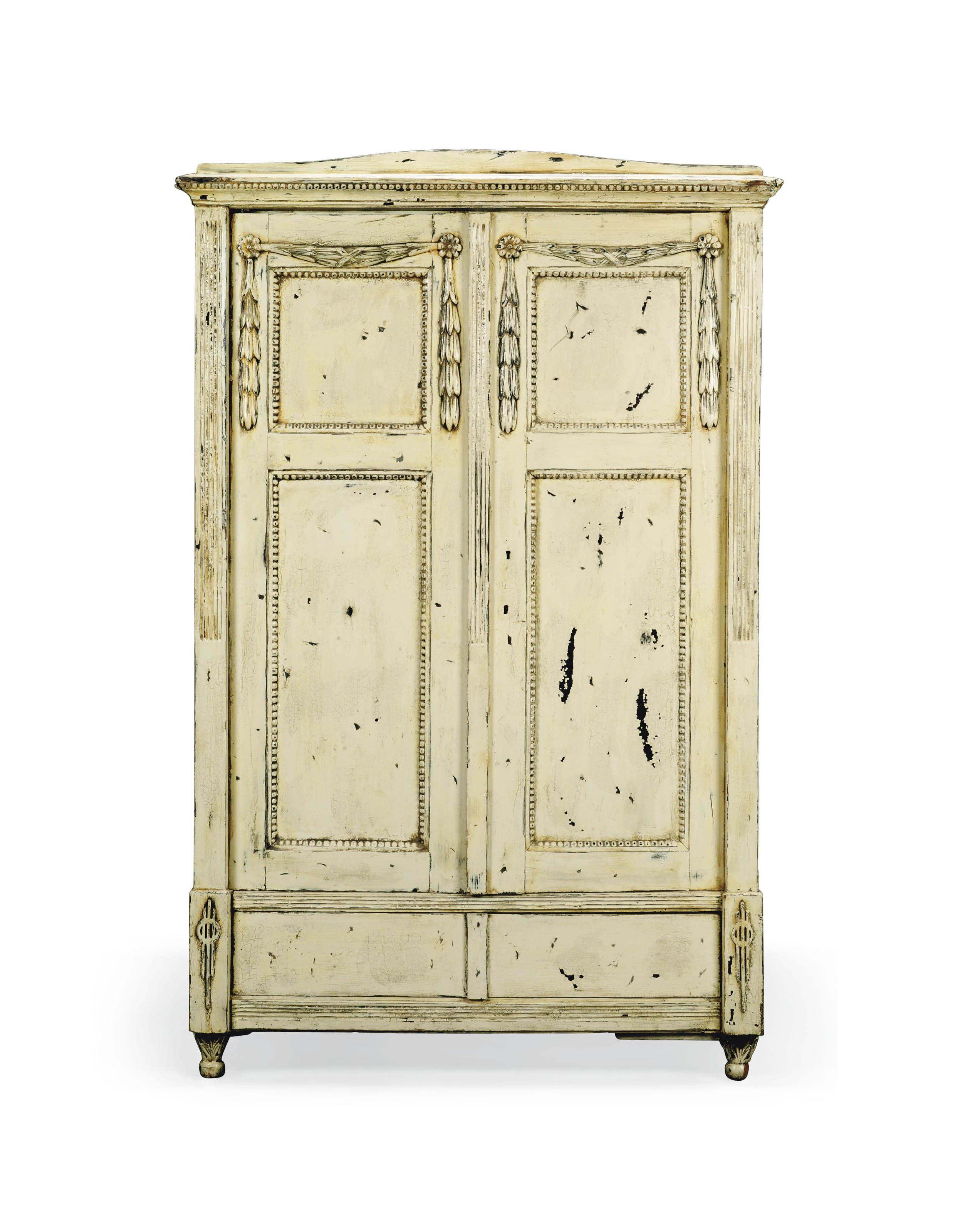 A NORTH EUROPEAN PAINTED PINE ARMOIRE , POSSIBLY SWEDISH, LATE 19TH