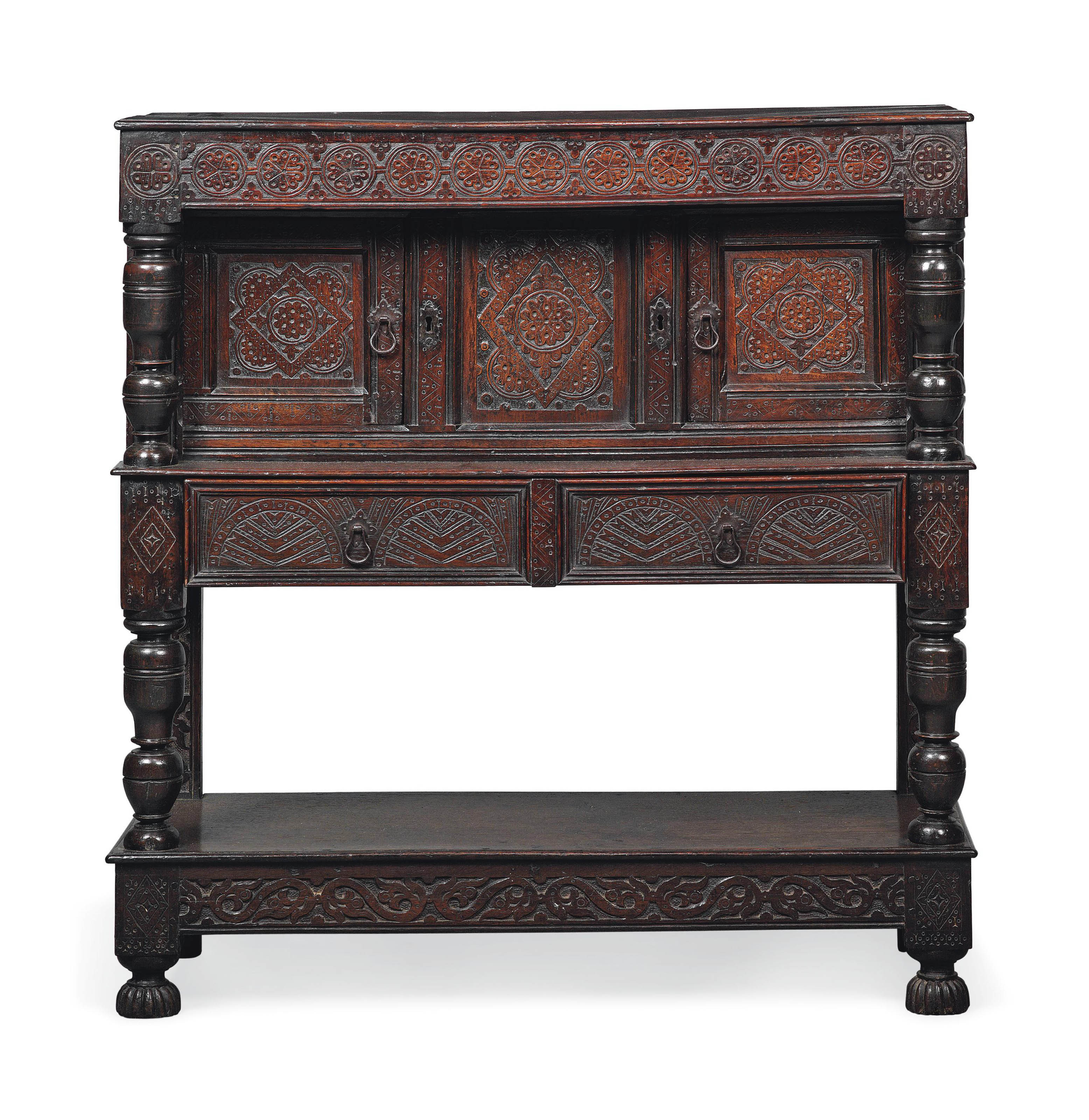 A Charles I Oak Livery Cupboard Early 17th Century West Country