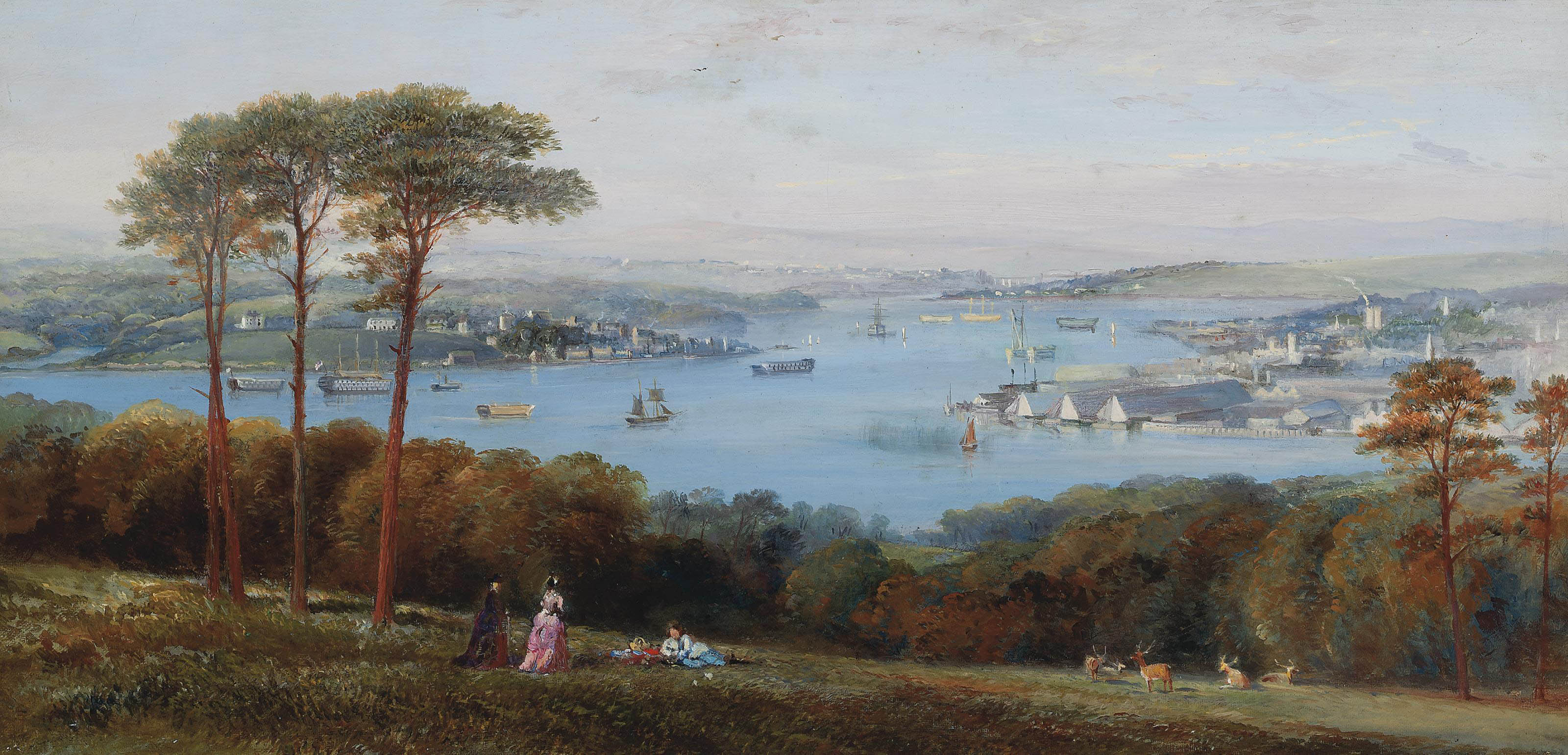 English School, 19th Century , Panoramic view of Bristol ...