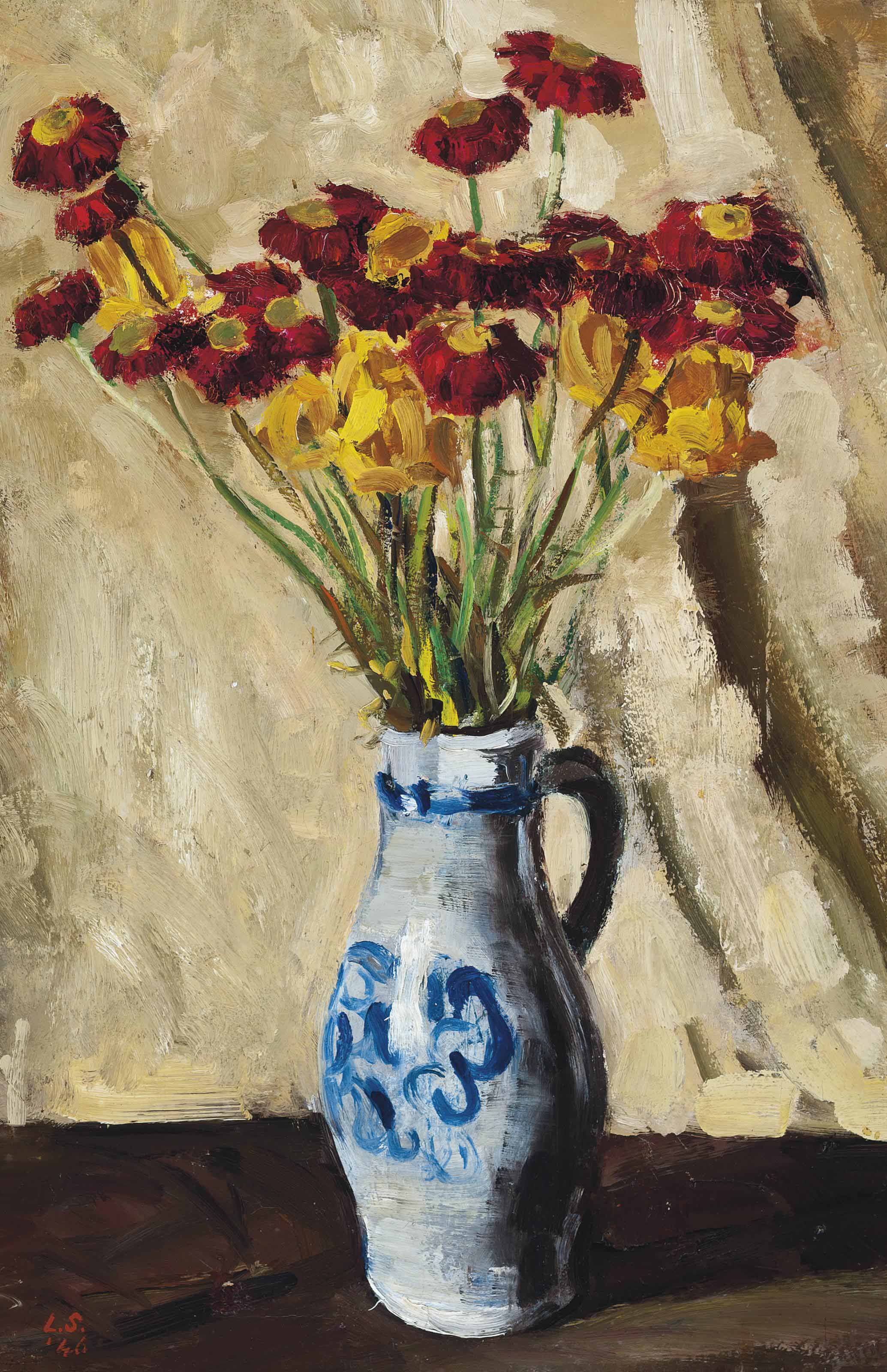 Sir Lawrence Gowing, R.A. (19181991) , Vase of autumnal flowers