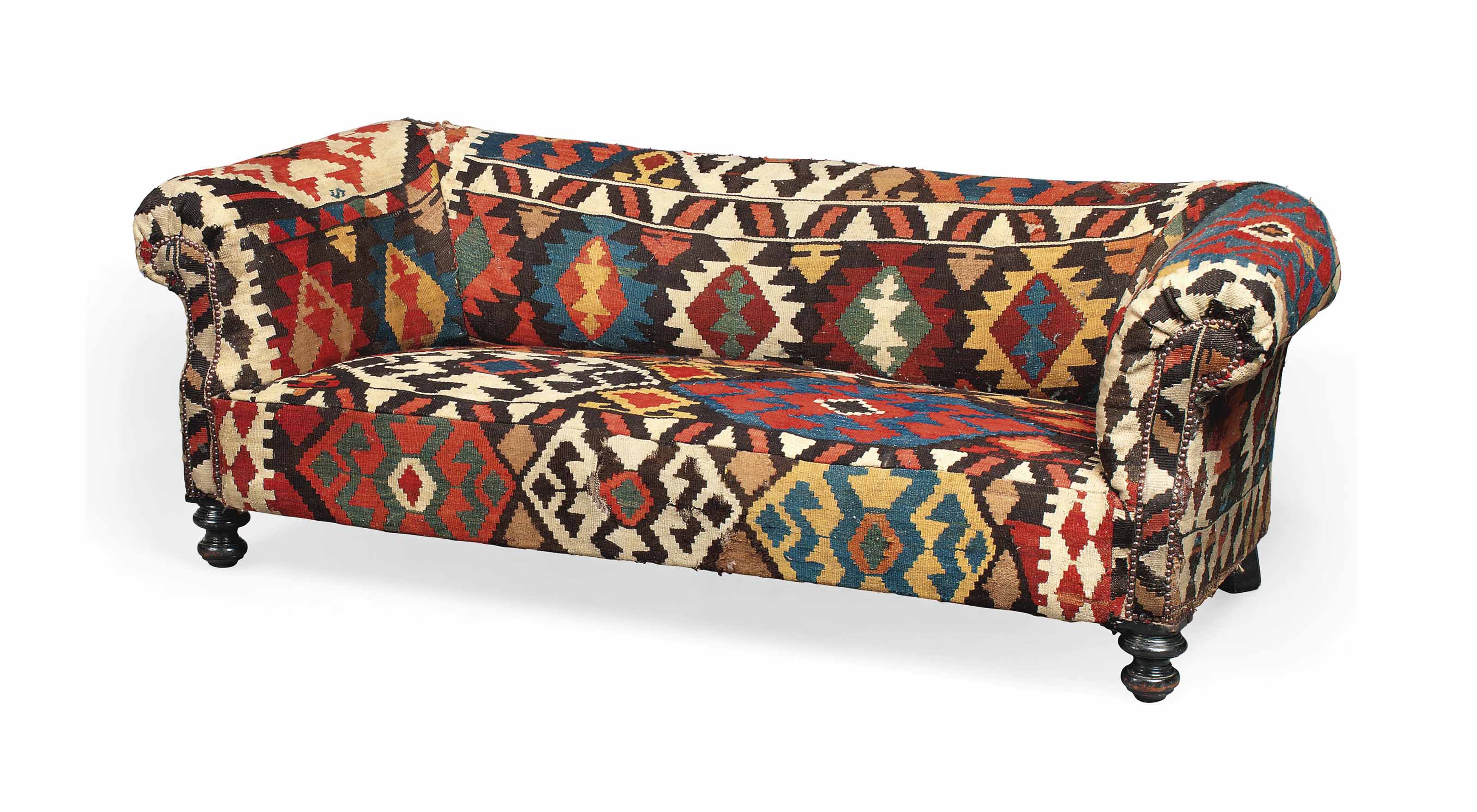 A KILIM UPHOLSTERED CHESTERFIELD SOFA , LATE 20TH CENTURY | Christie's
