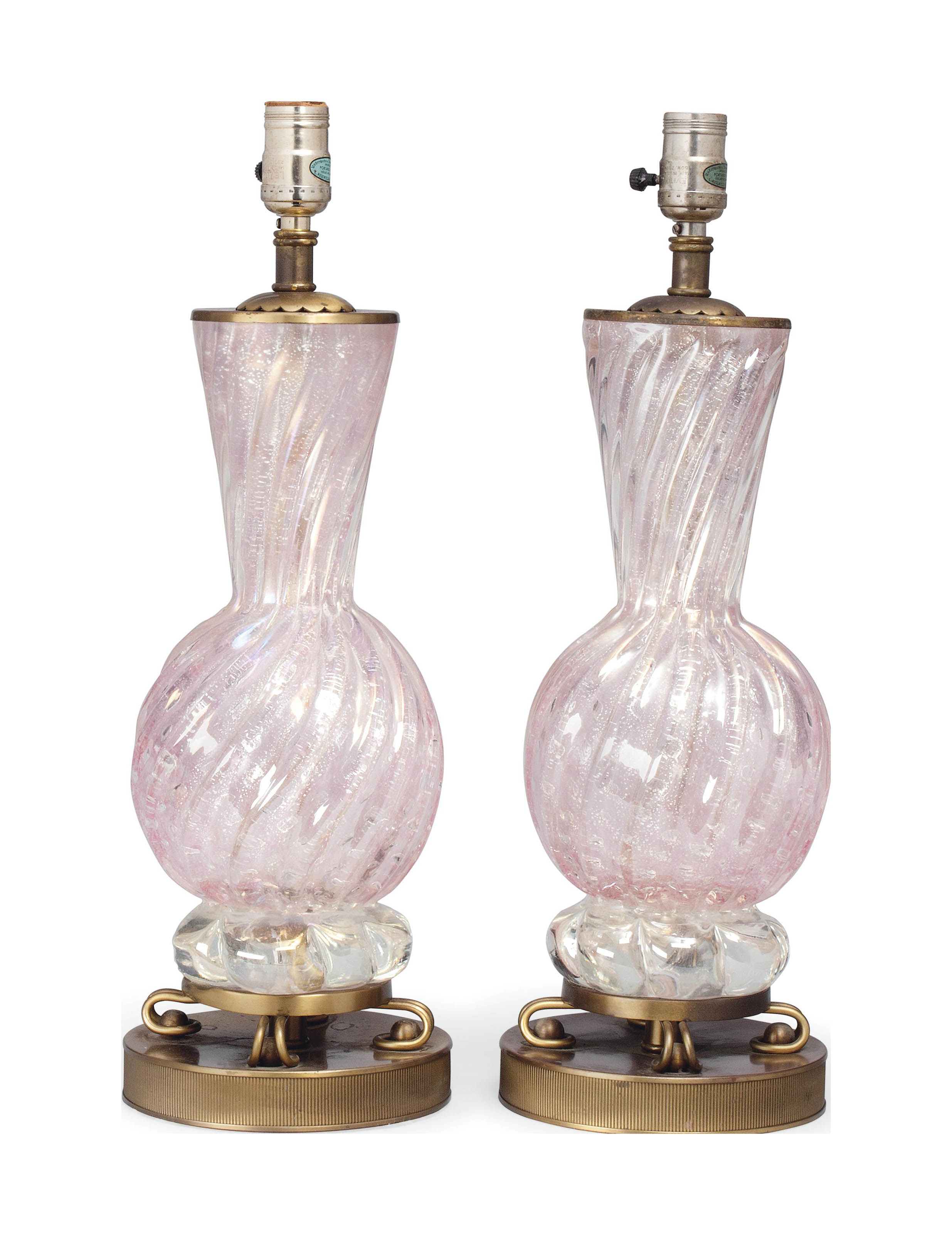 A Pair Of Venetian Pink Murano Glass Table Lamps Mid 20th Century Lamp Furniture Lighting Christie S