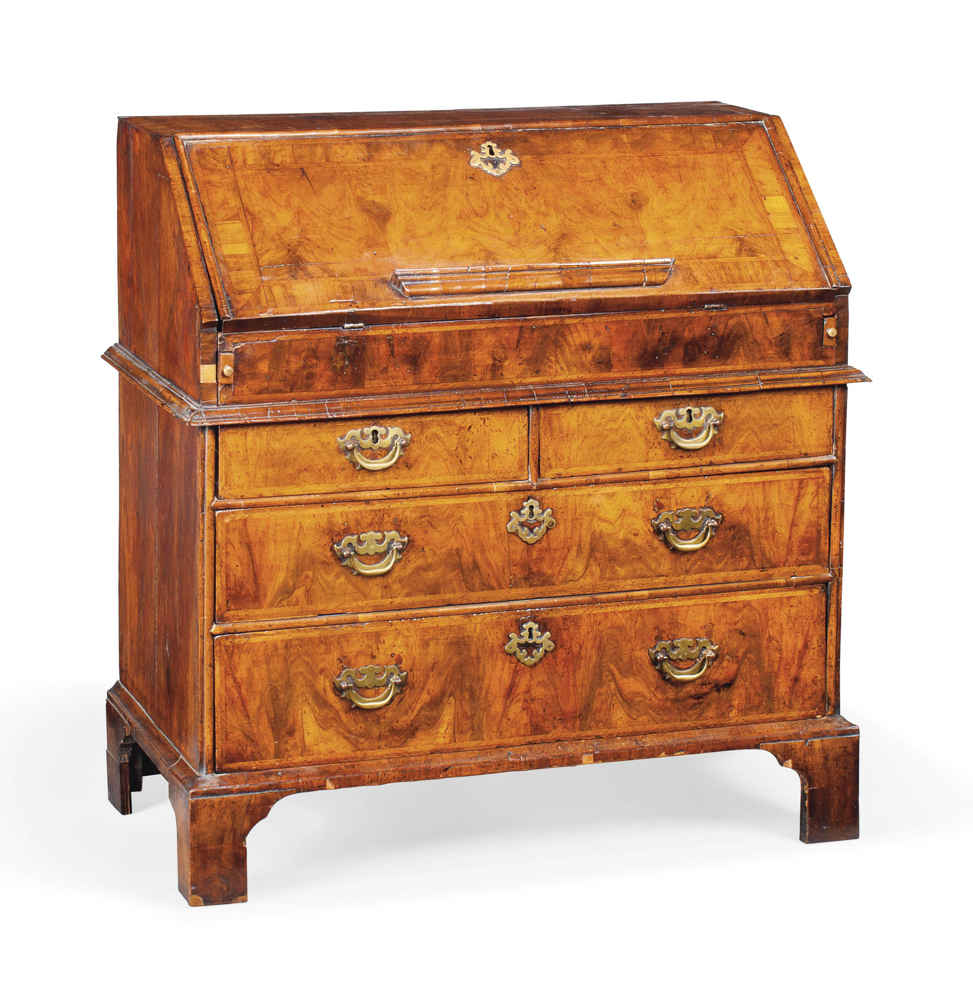 A Queen Anne Walnut Bureau Early 18th Century Furniture