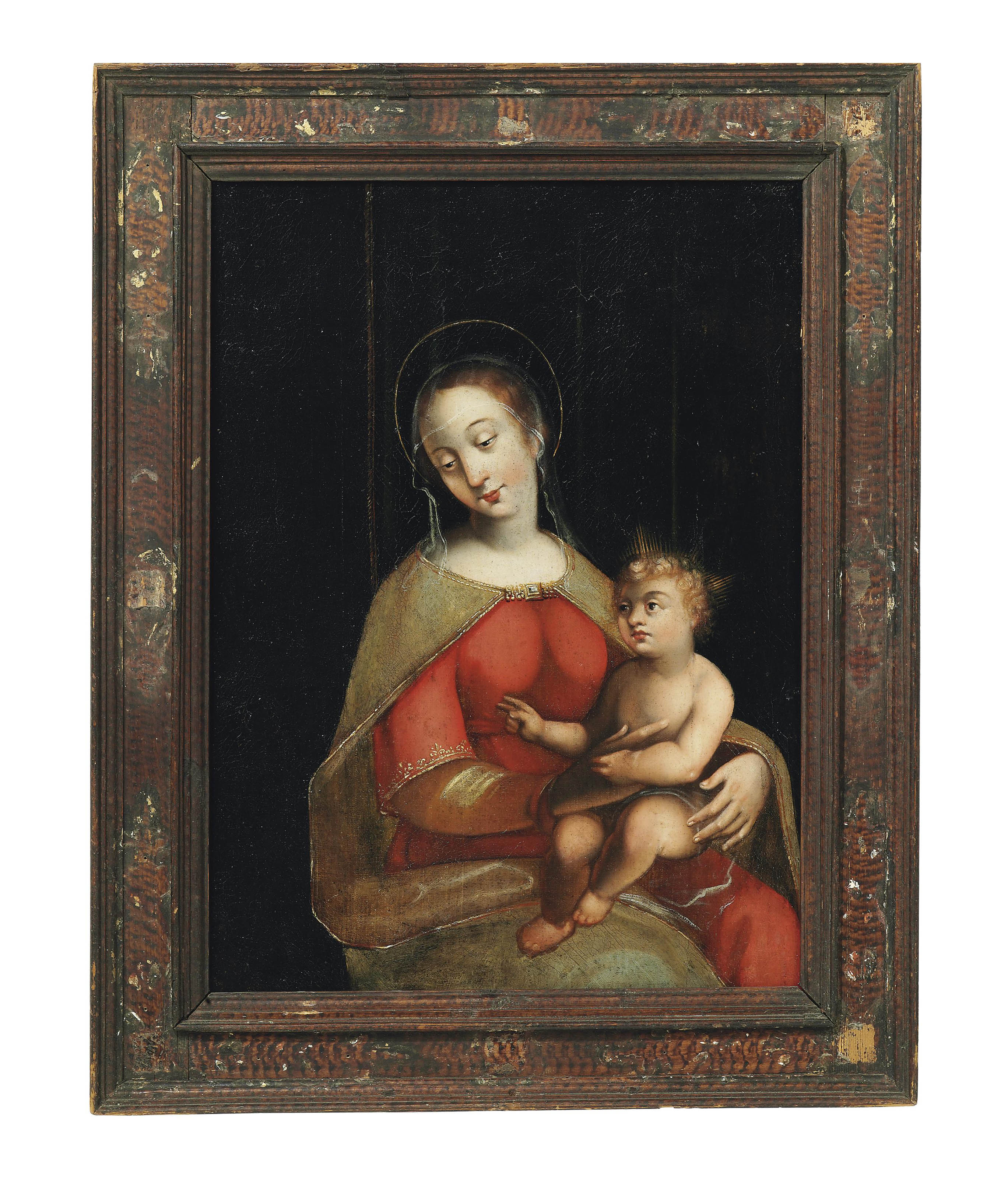 Spanish School 18th Century Madonna And Child Paintings Oil