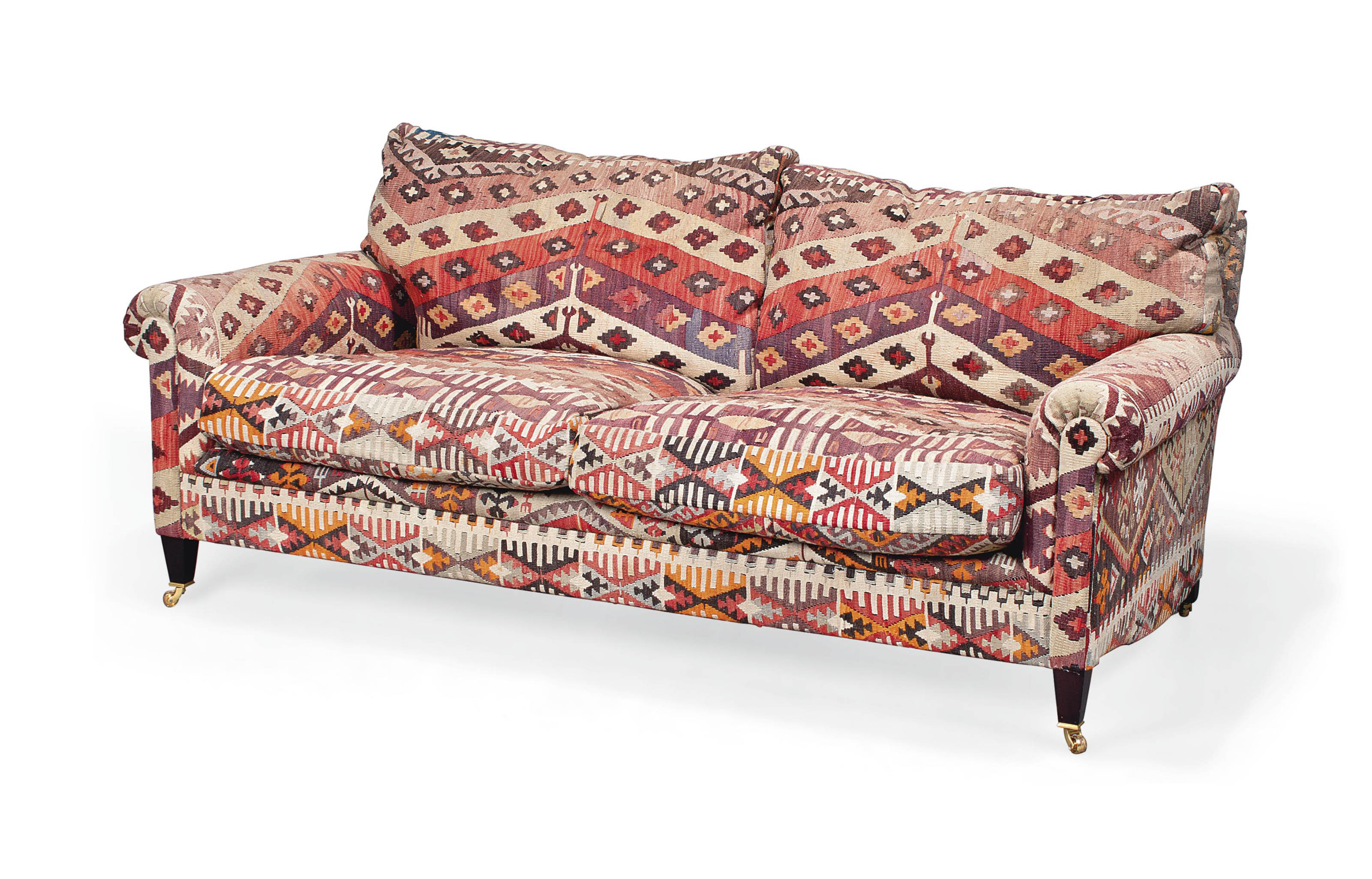 A GEORGE SMITH KILIM-UPHOLSTERED SOFA , OF RECENT ...