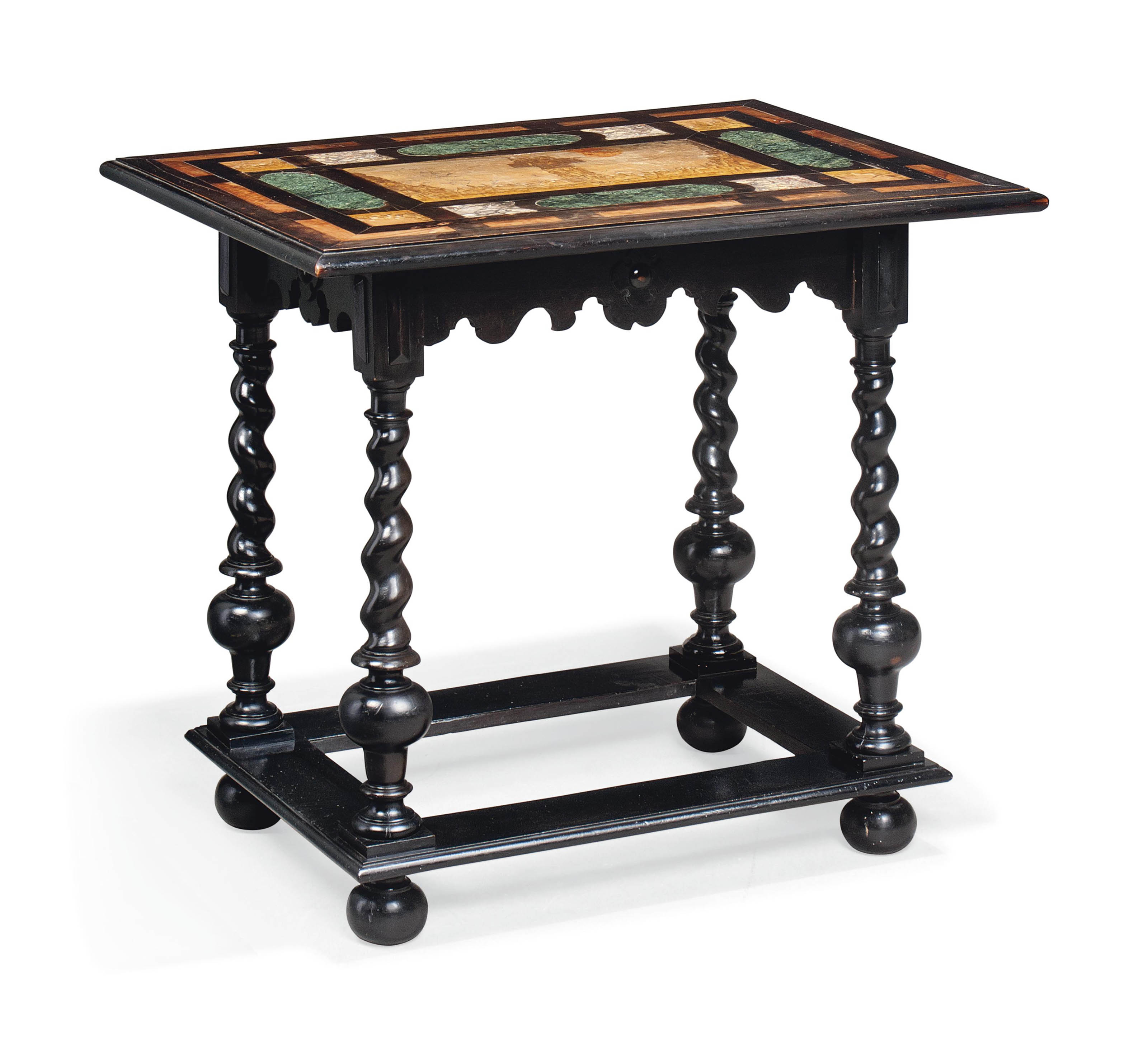 AN ITALIAN PIETRA PAESINA, SPECIMEN MARBLE INLAID AND ...