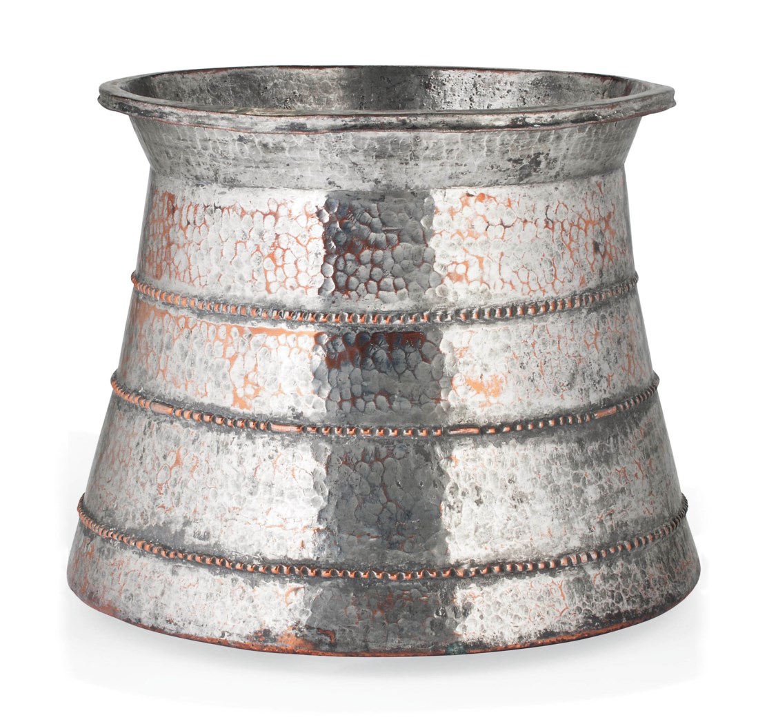 A LARGE OTTOMAN TINNEDCOPPER BUCKET