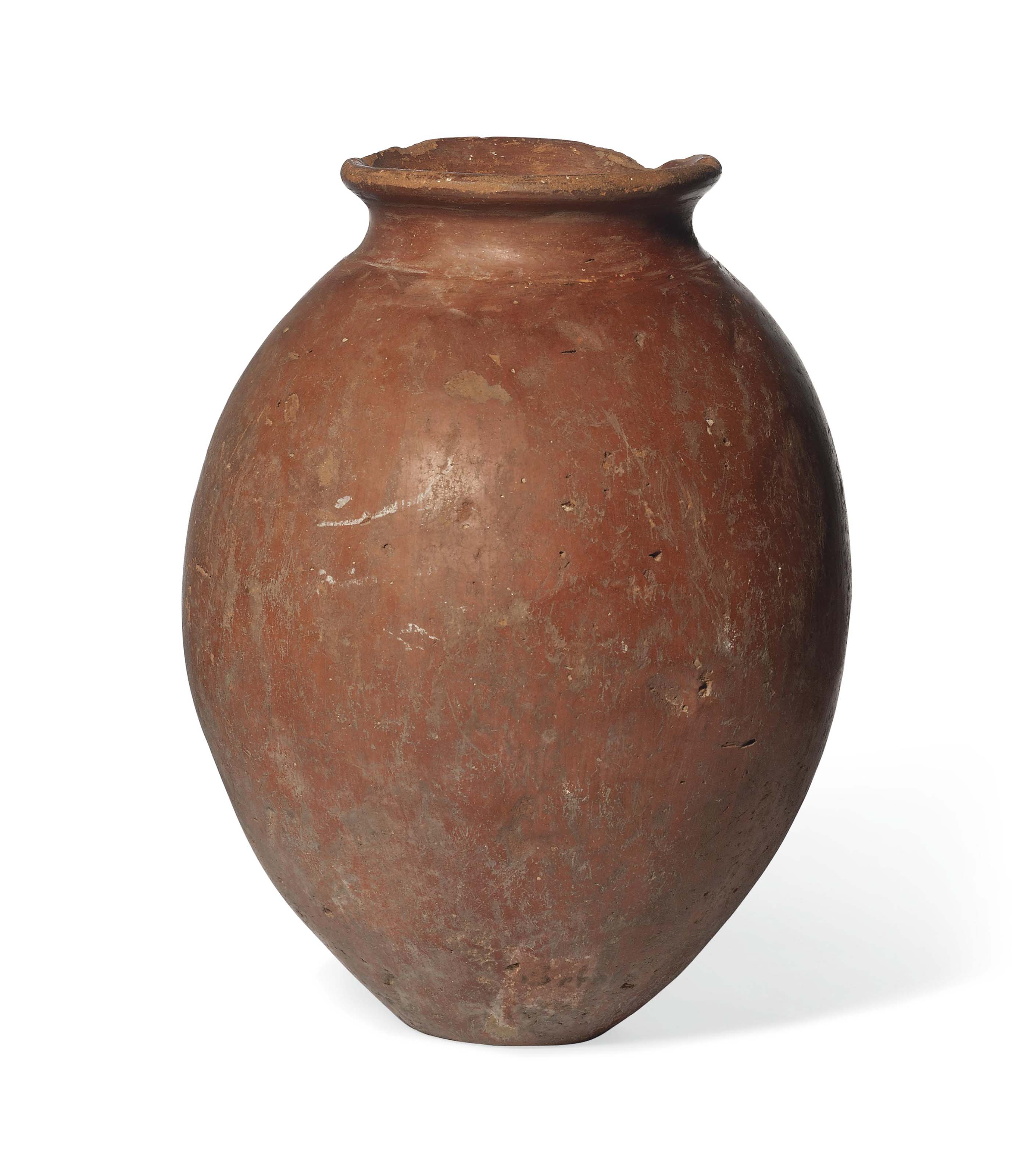 AN EGYPTIAN REDPOLISHED POTTERY JAR , PREDYNASTIC, NAQADA IIIII