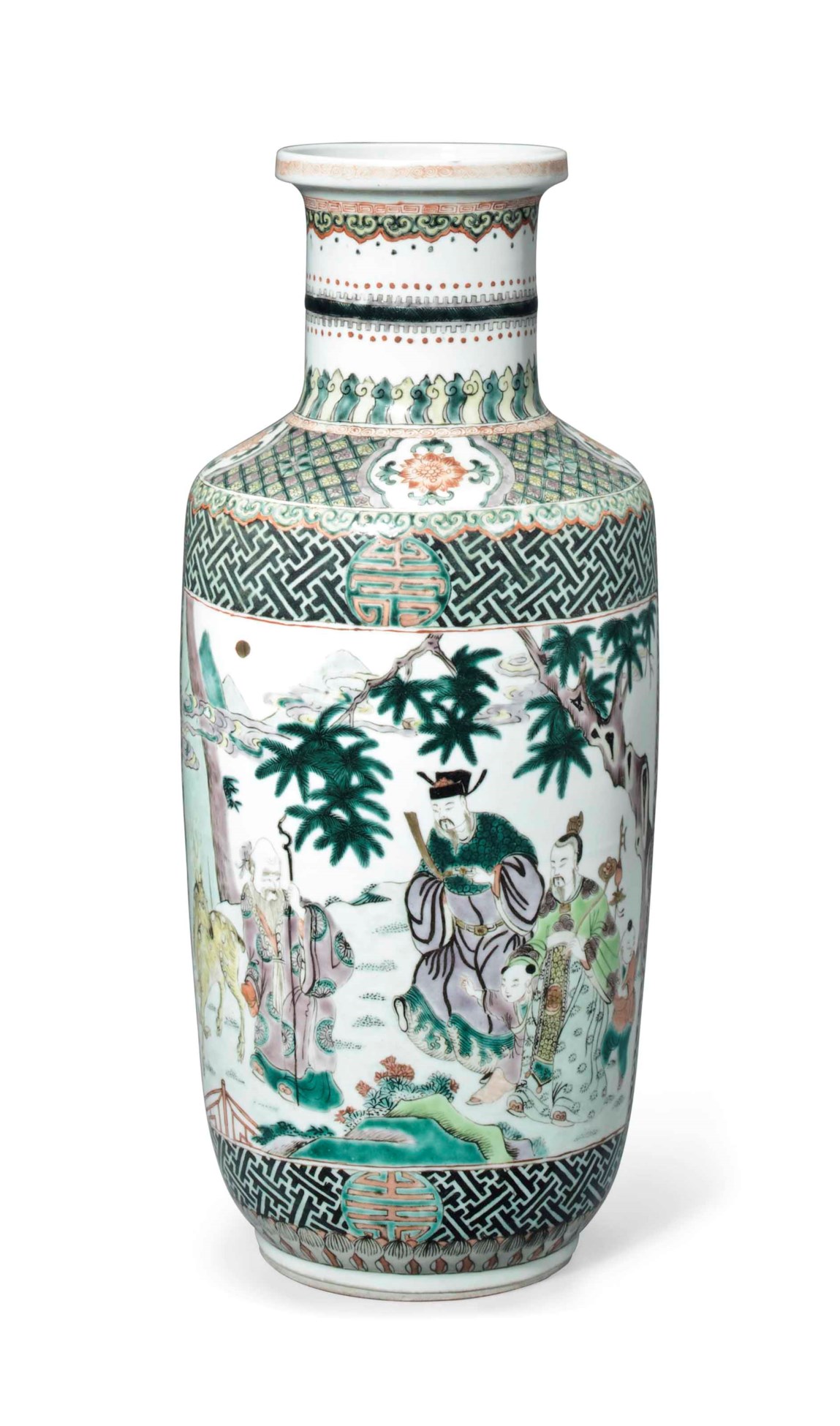 A CHINESE FAMILLE VERTE ROULEAU VASE , 19TH CENTURY Christie's