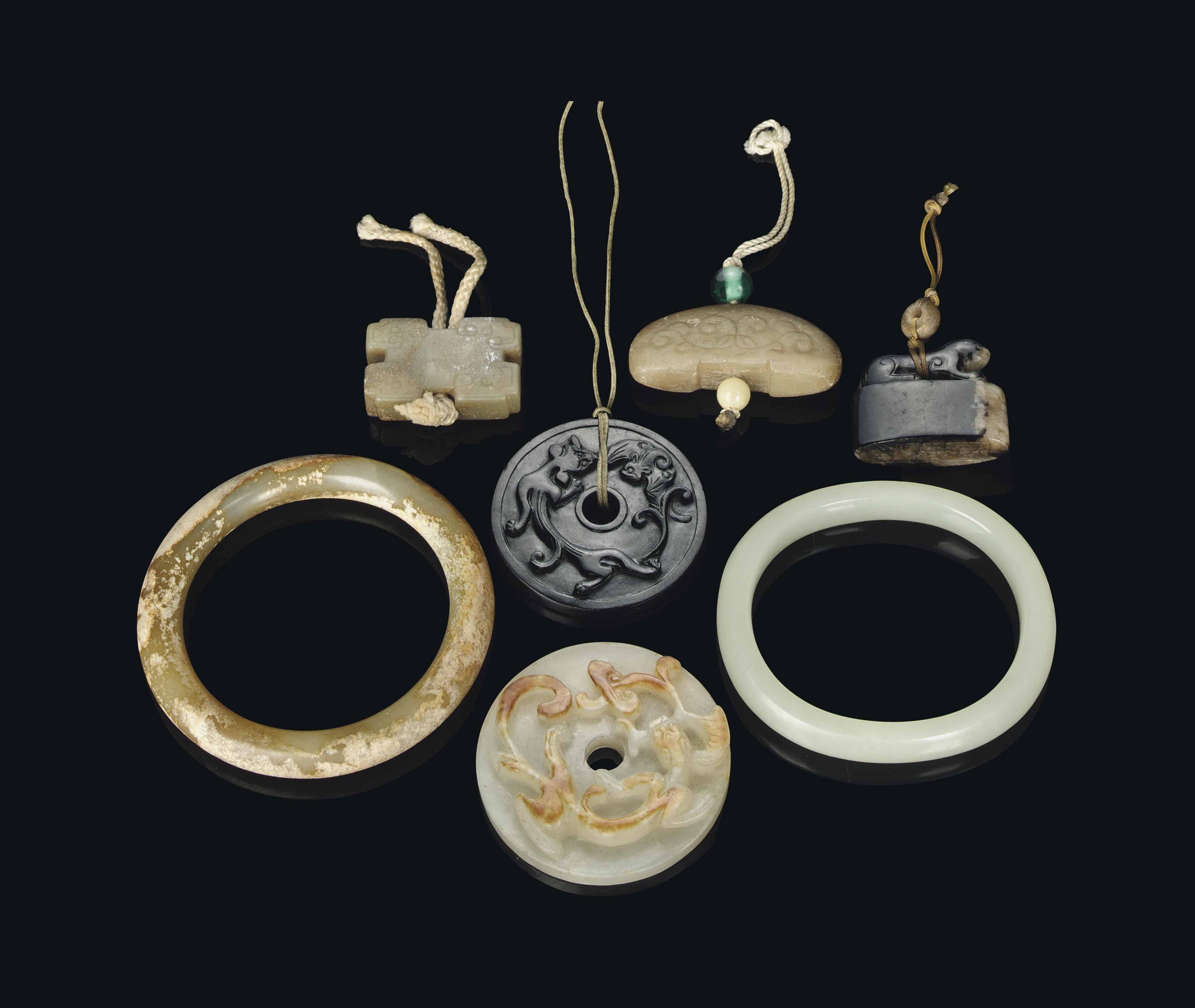 A GROUP OF CHINESE JADE CARVINGS