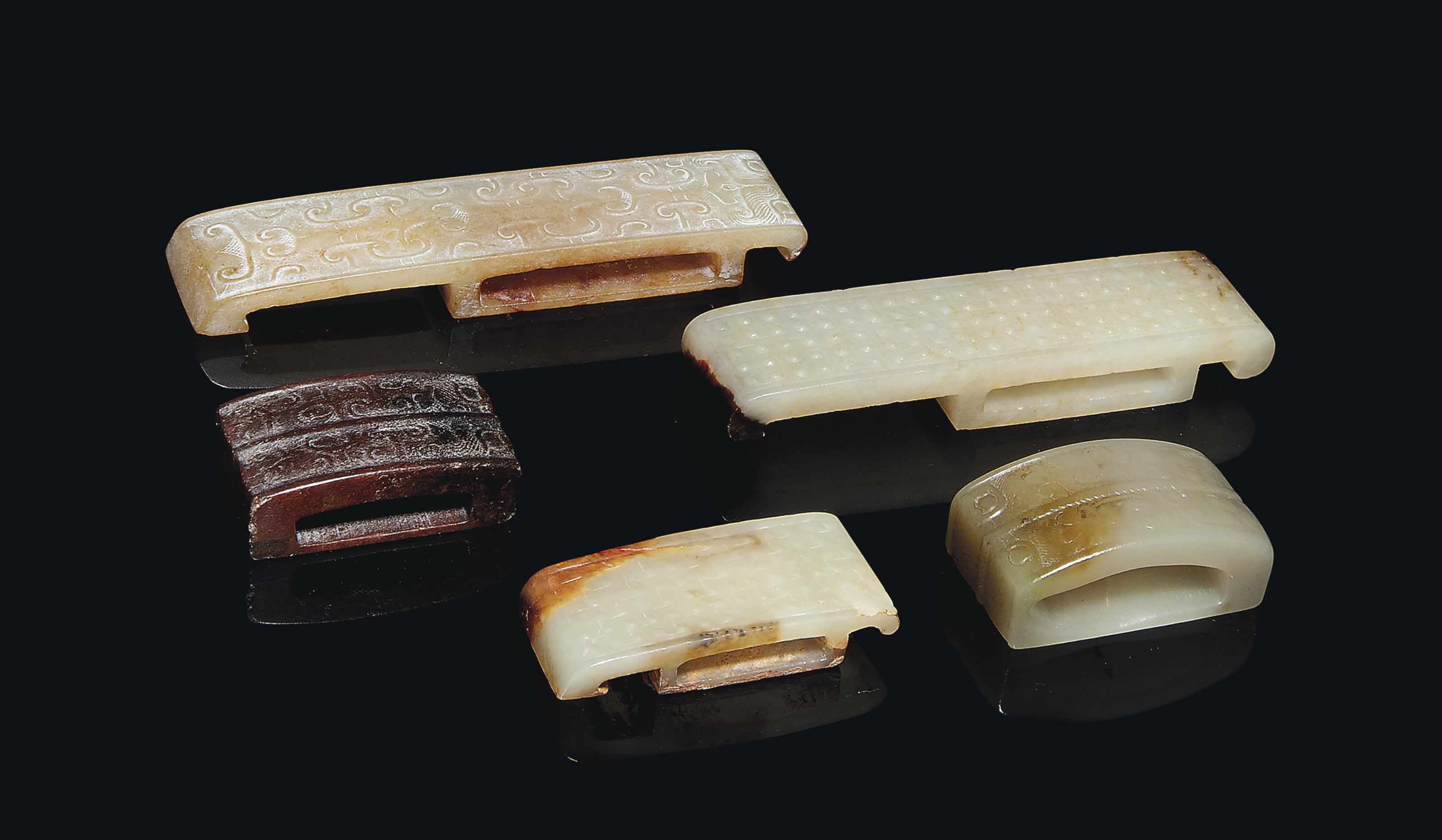 FIVE JADE SWORD SLIDES HAN DYNASTY  206BC-220AD  AND LATER Christie s