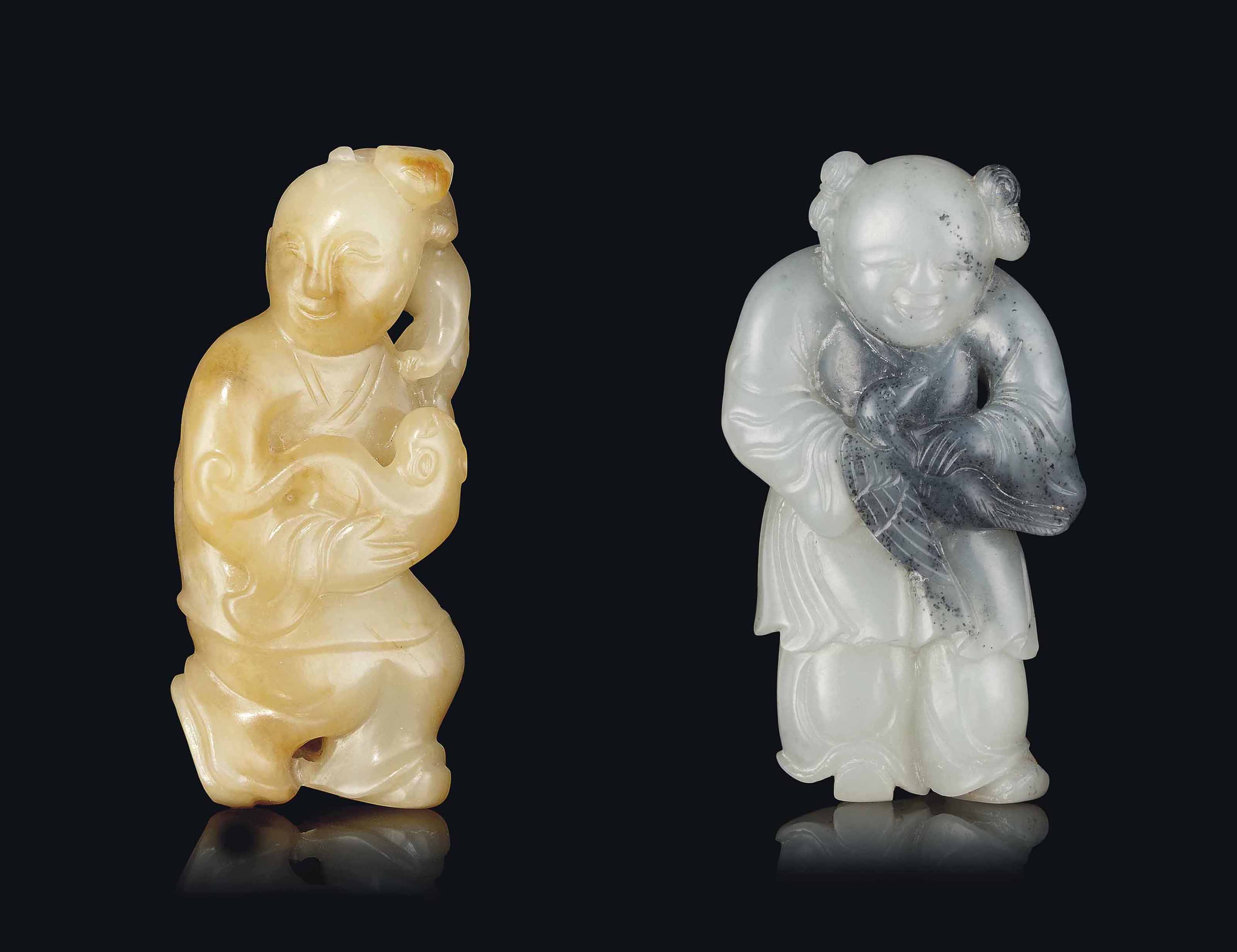 TWO JADE CARVINGS OF BOYS , MING DYNASTY (13681644) Christie's