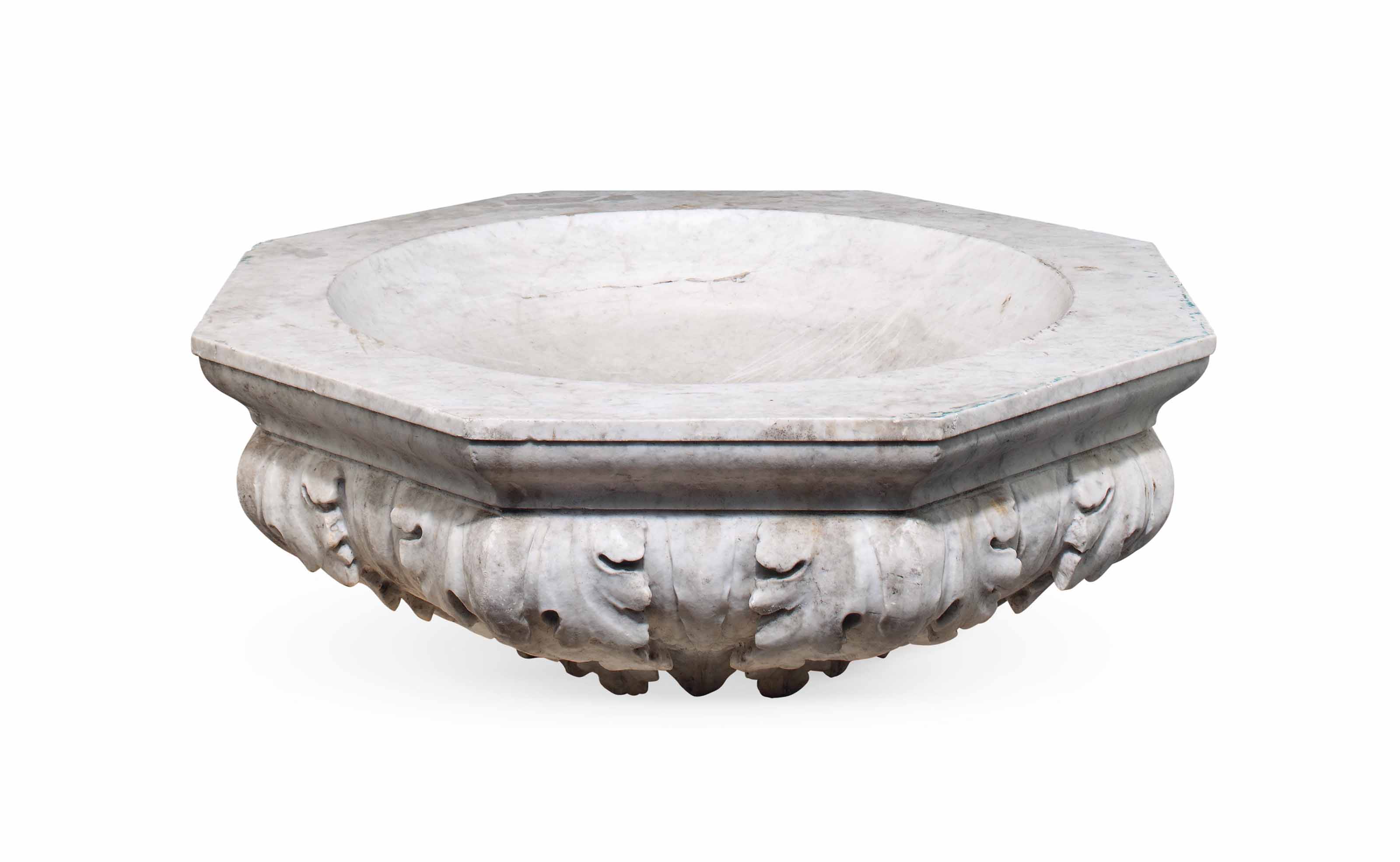 AN ITALIAN CARVED MARBLE BASIN , 19TH CENTURY Christie's