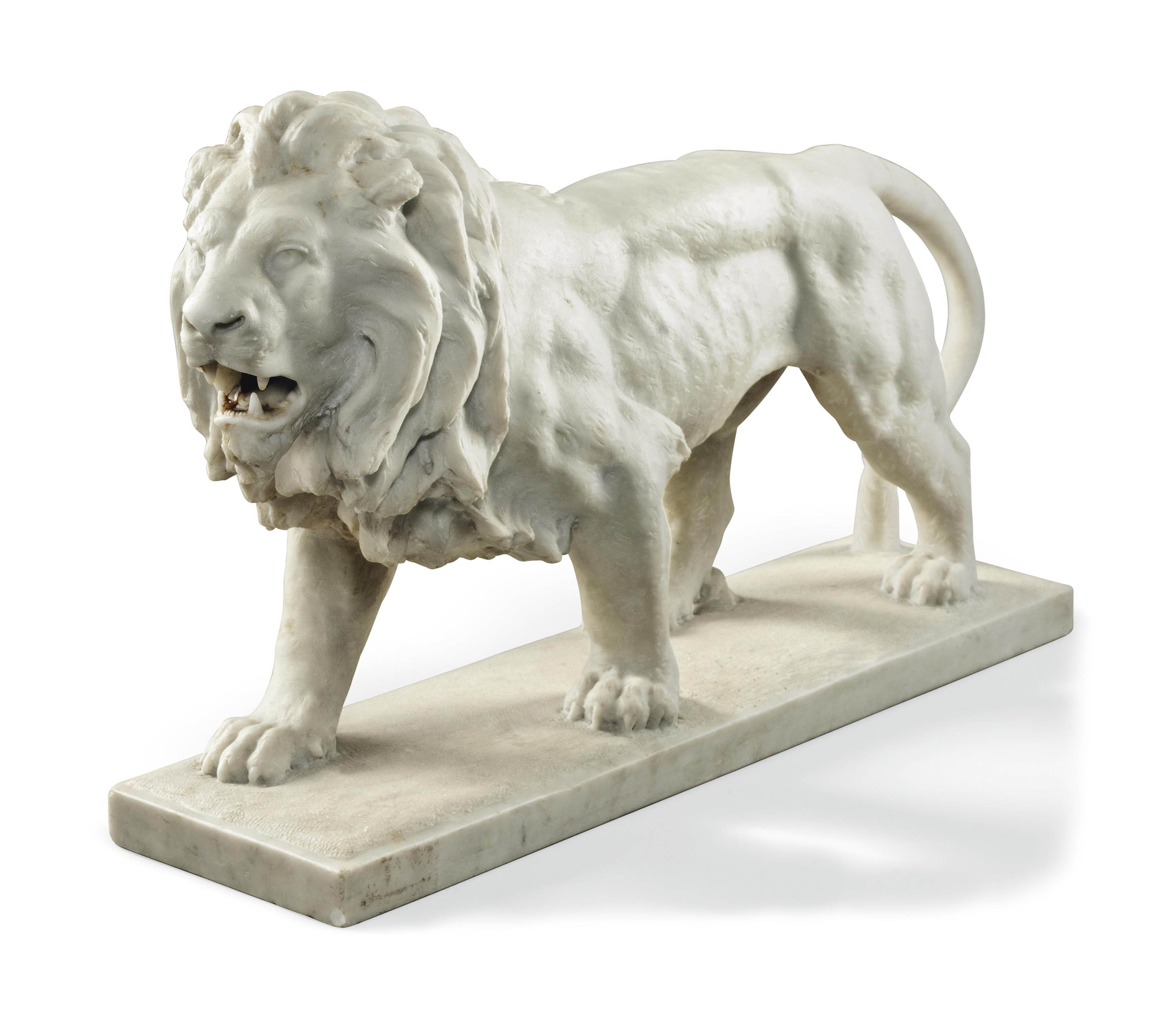 A FRENCH CARVED MARBLE MODEL OF A LION , LATE 19TH CENTURY Christie's