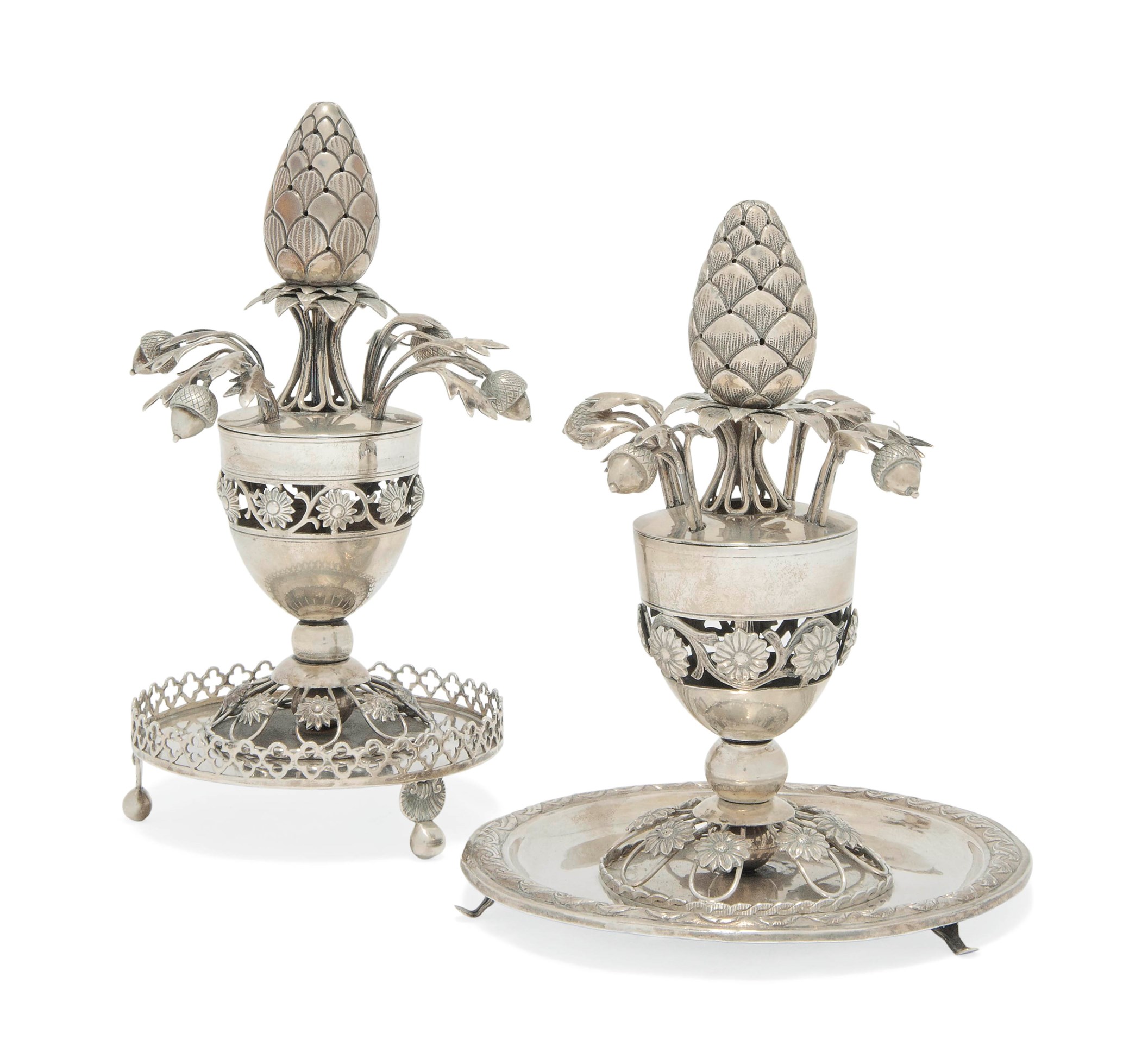 A PORTUGUESE SILVER TOOTHPICK HOLDER , BEARING SPURIOUS LISBON MARKS