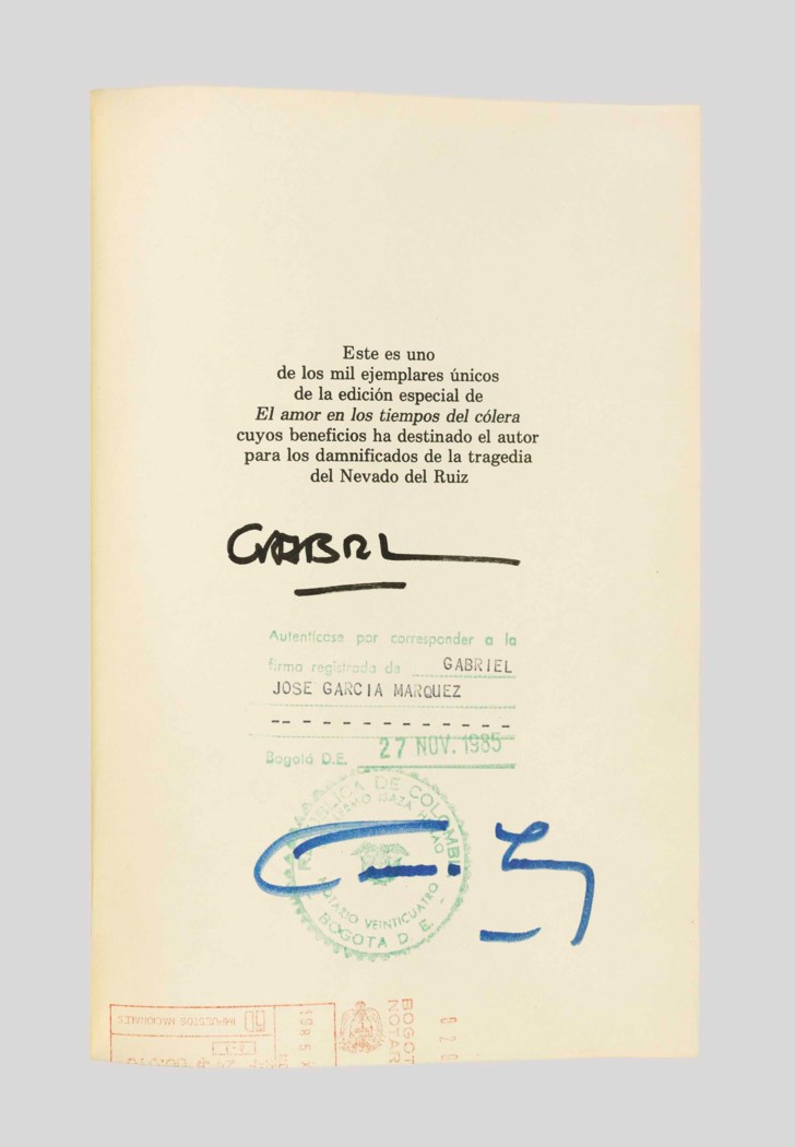 GARCIA MARQUEZ, Gabriel (b.1927). El Amor en los tiempos