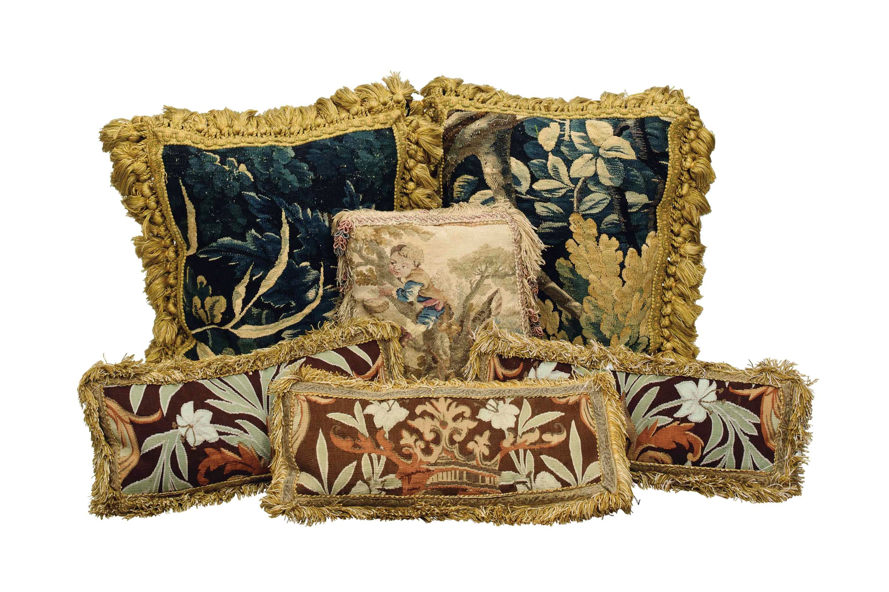 A COLLECTION OF CUSHIONS