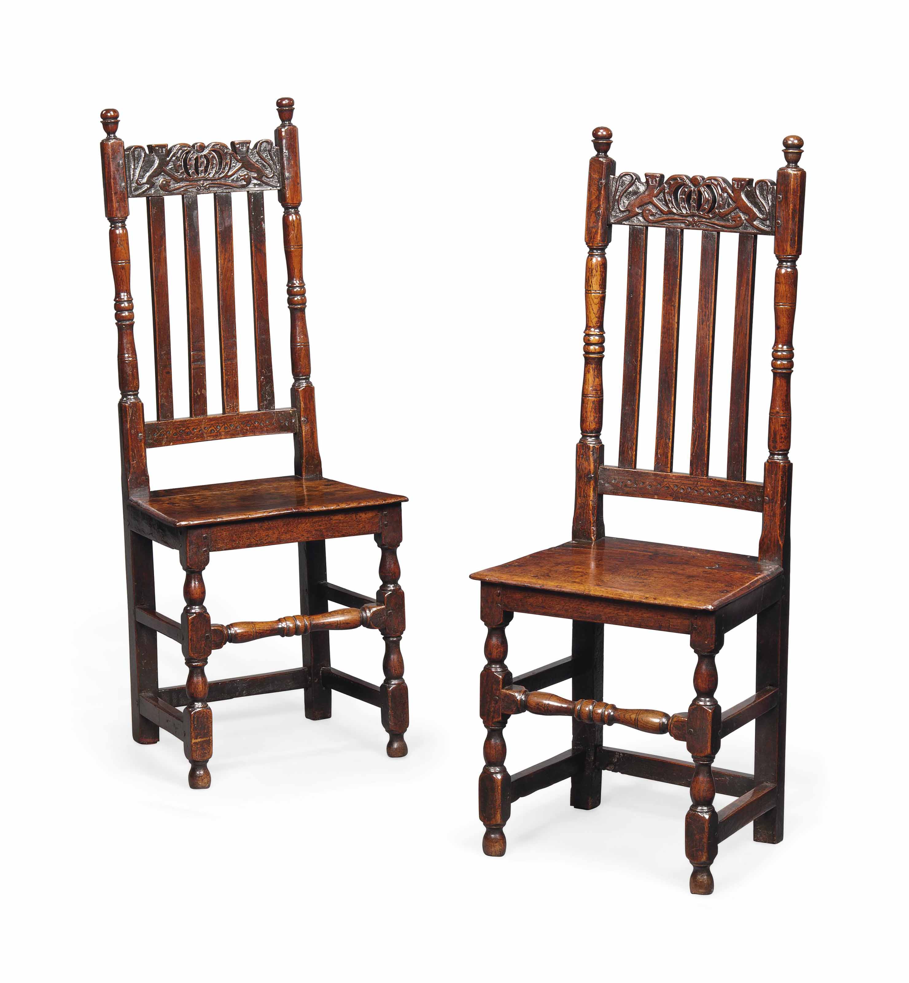 A PAIR OF CHARLES II OAK CHAIRS , LATE 17TH CENTURY Christie's