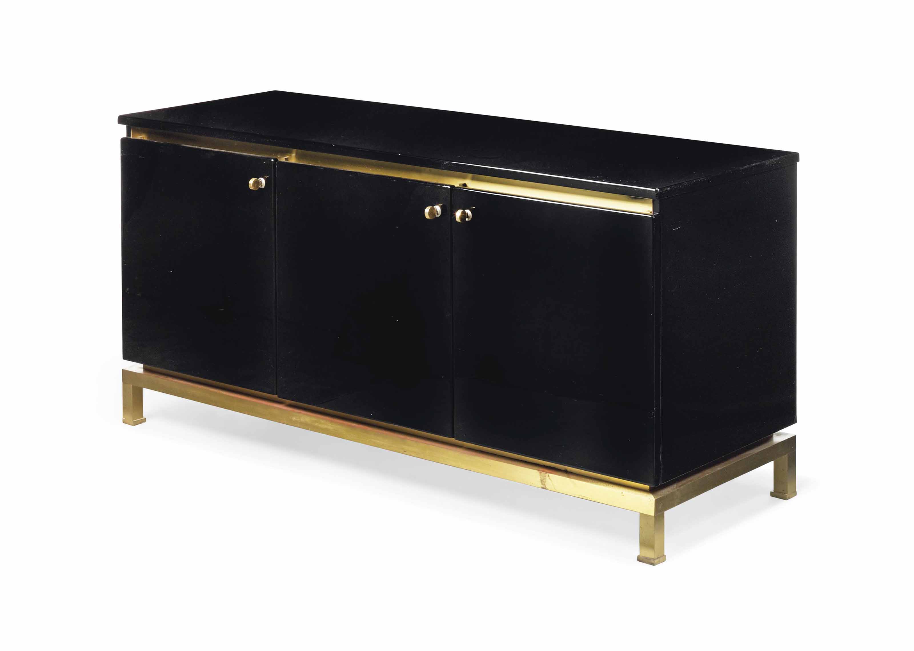 A BLACK LACQUERED CABINET BY GUY LEFEVRE FOR MAISON JANSEN ...