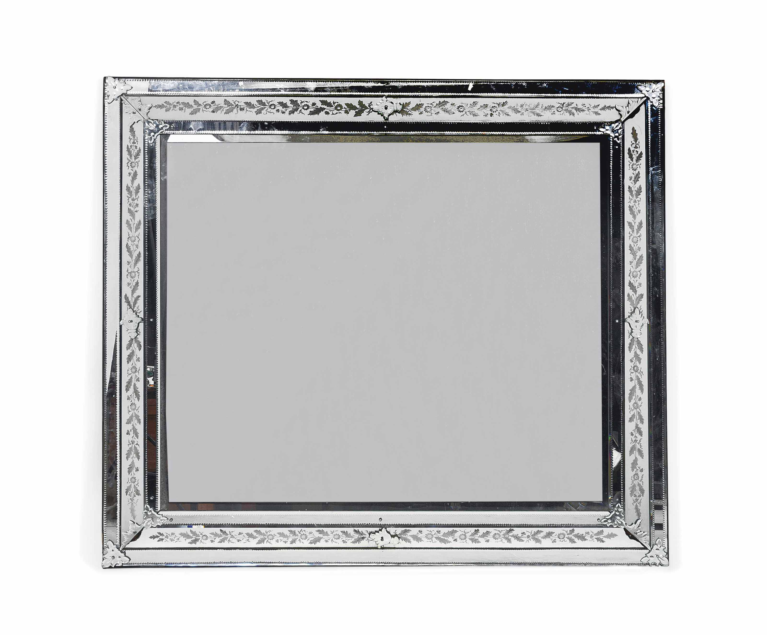 A Venetian Cut Glass Mirror First Half 20th Century Furniture