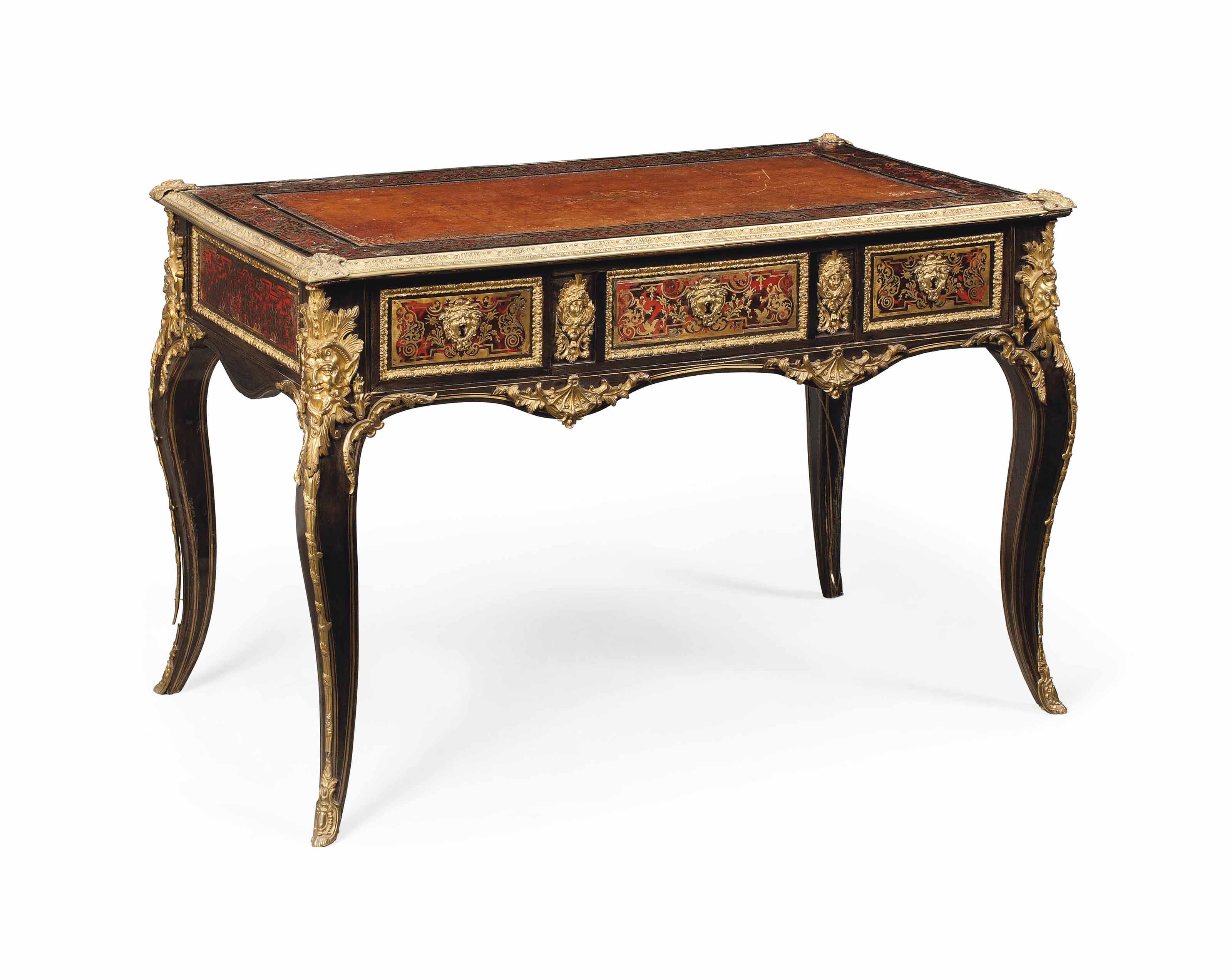 A Napoleon Iii Ormolu Mounted Boulle Bureau Plat