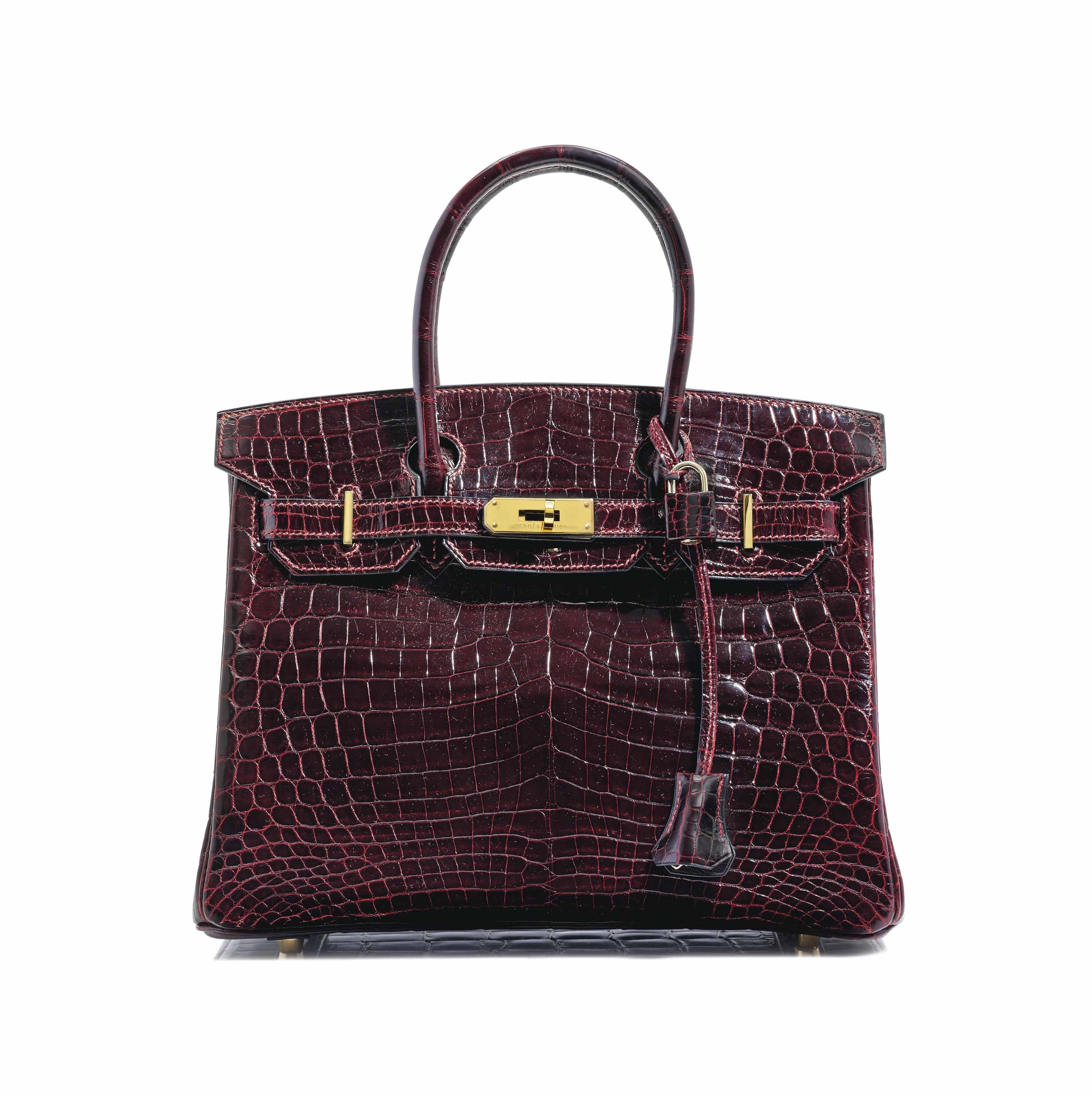 A BURGUNDY CROCODILE BIRKIN BAG HERMES 2004 Christie s