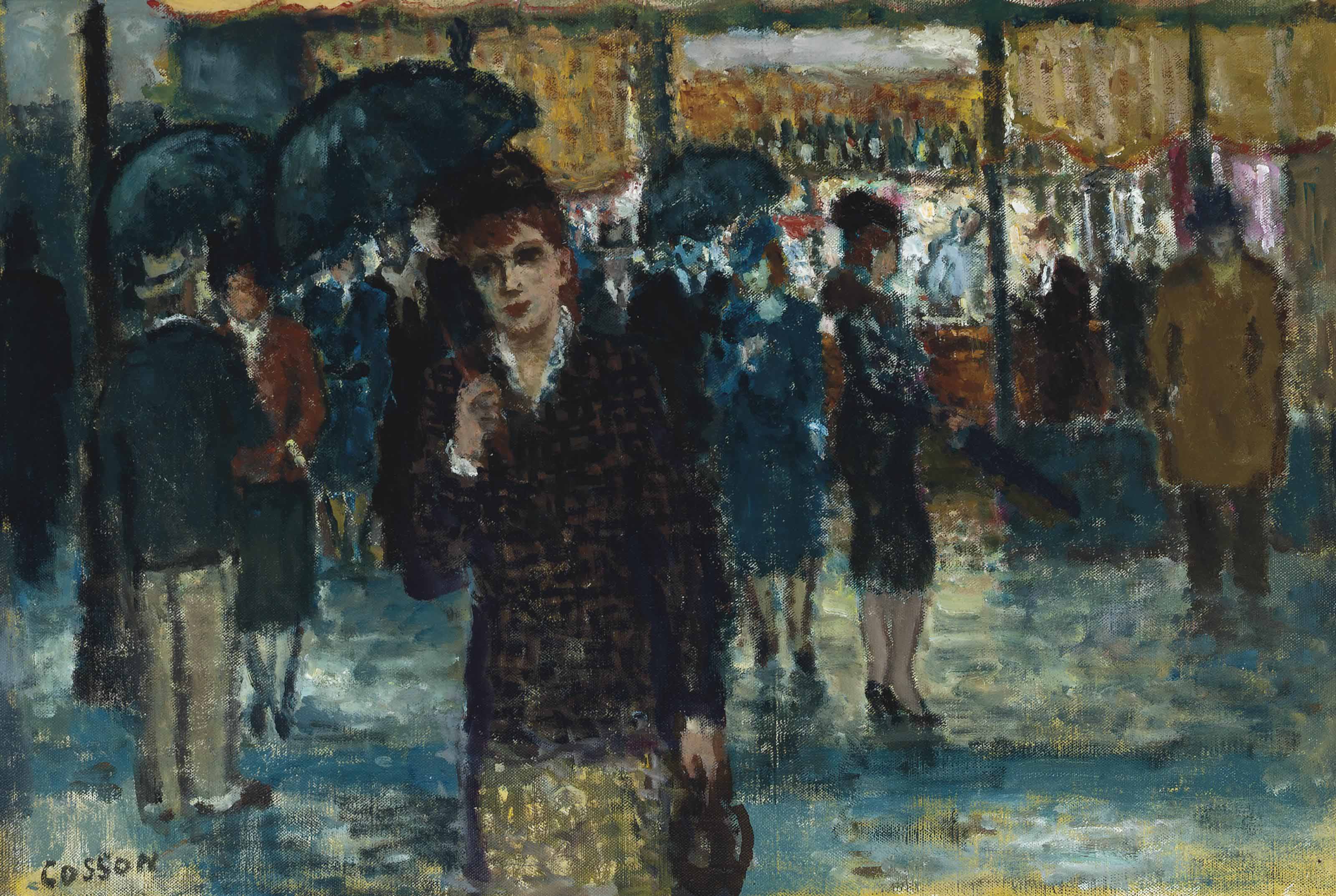Jean Louis Marcel Cosson 1878 1956 Scene De Rue Sous La Pluie 20th Century Paintings Christie S
