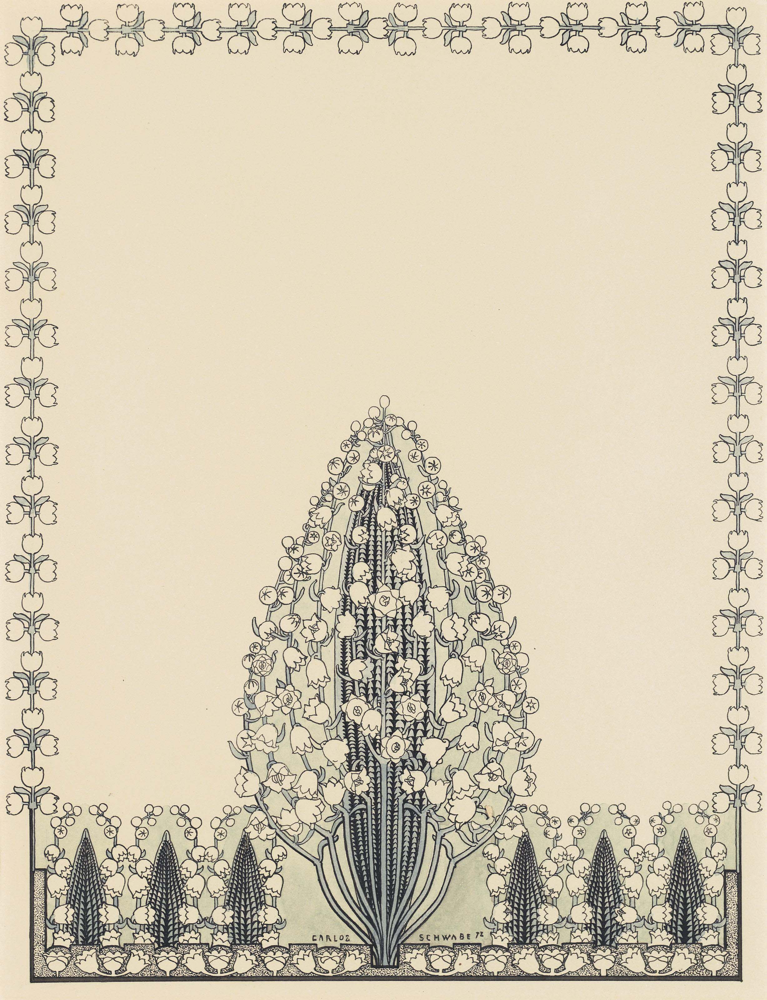 Carlos Schwabe (Altona 18661926 Avon, SeineetMarne) , Four designs