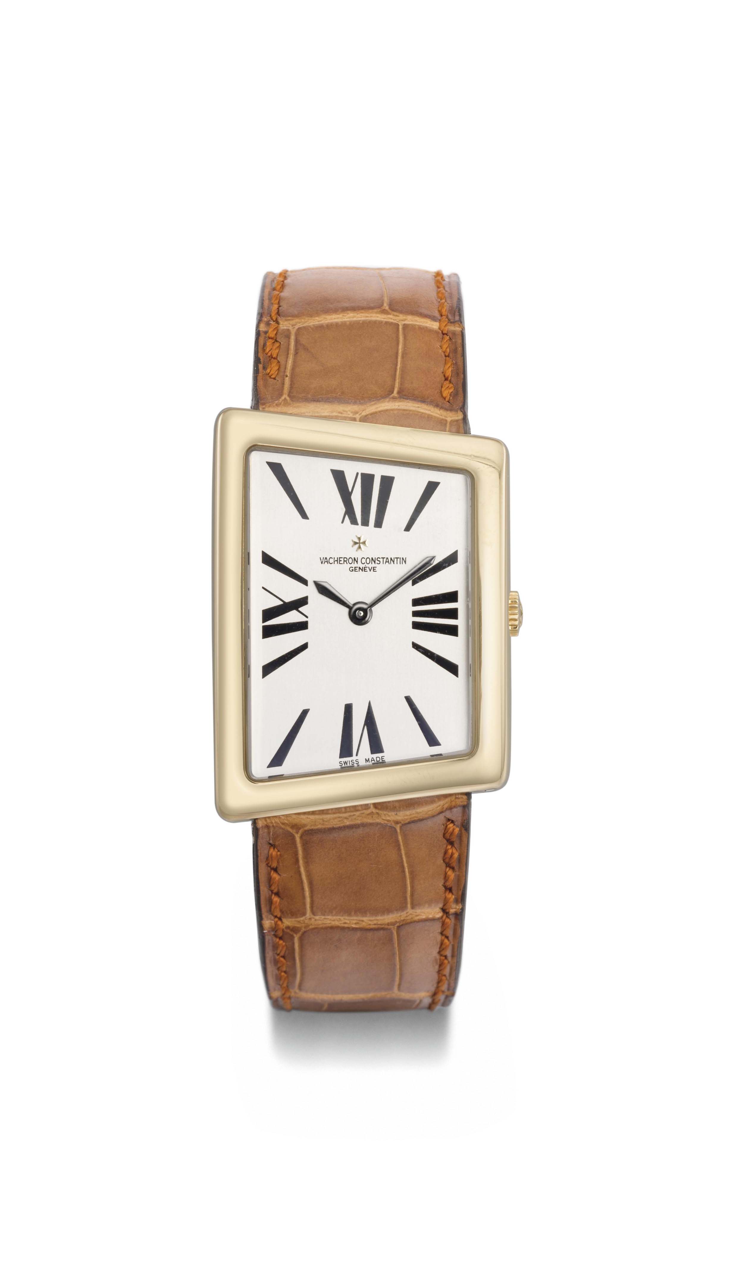 Vacheron Constantin. A fine 18K gold asymmetrical wristwatch , SIGNED