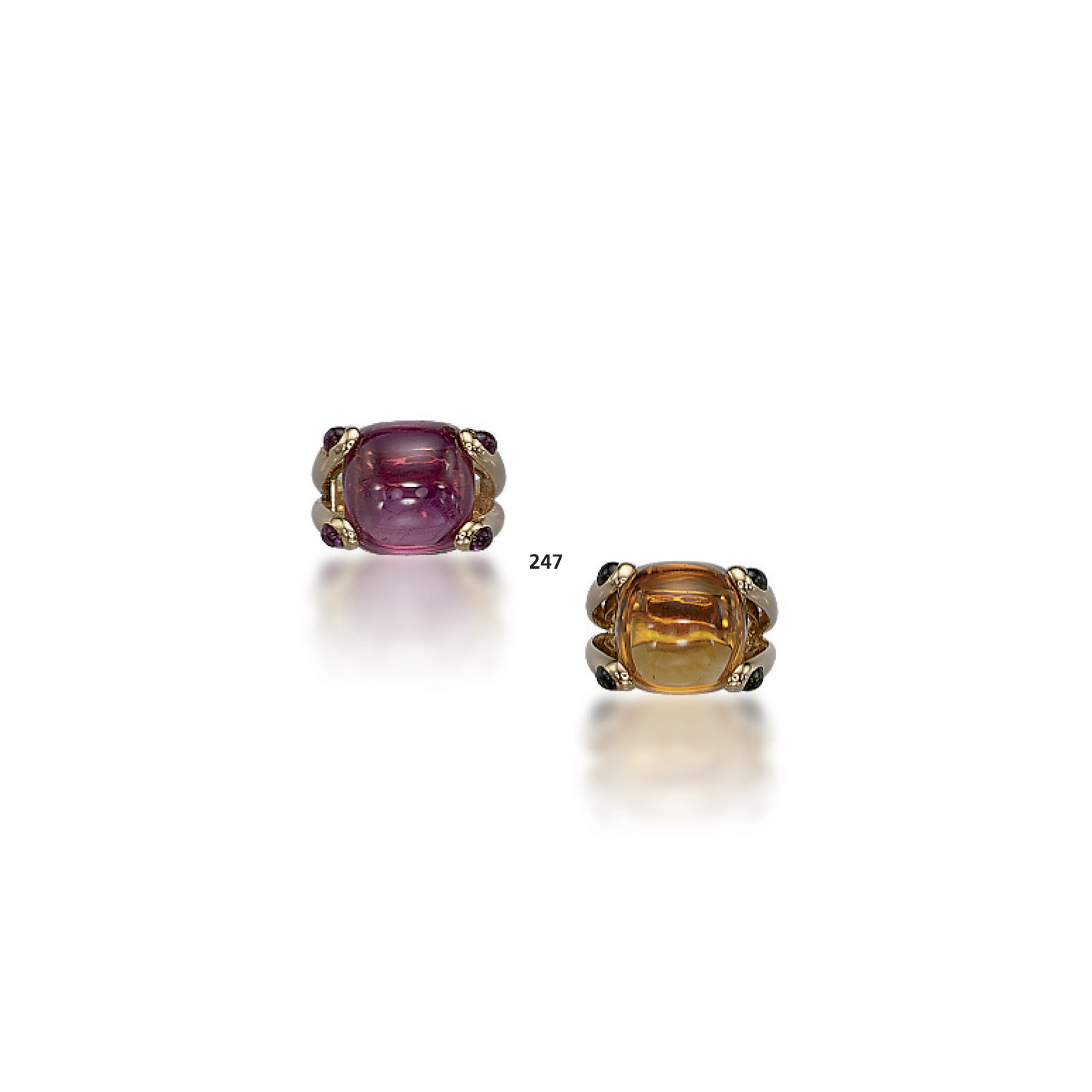 TWO CITRINE AND TOURMALINE CANDY RINGS BY VERDURA Christie s