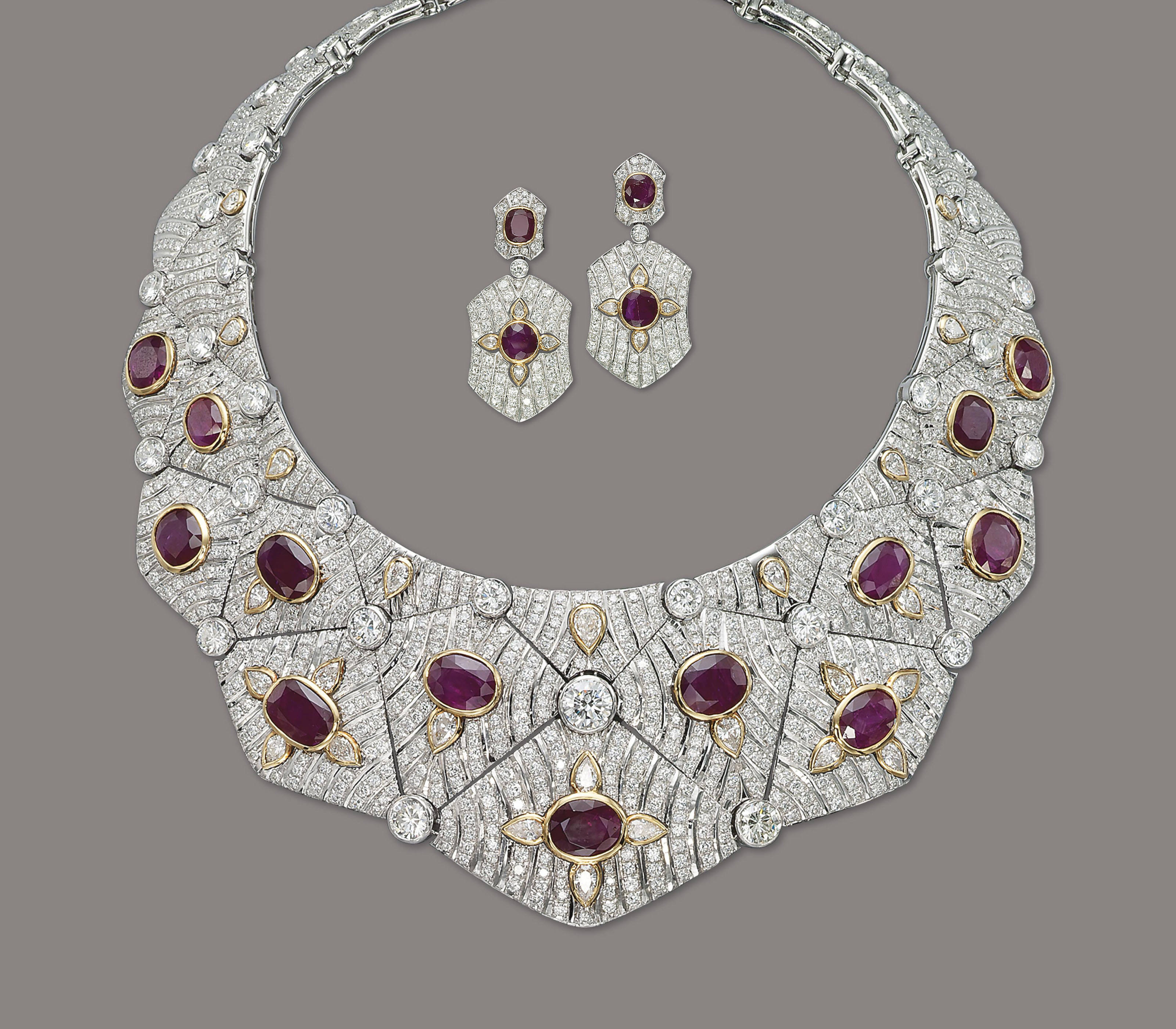 AN IMPRESSIVE SET OF RUBY AND DIAMOND JEWELLERY, BY REPOSSI