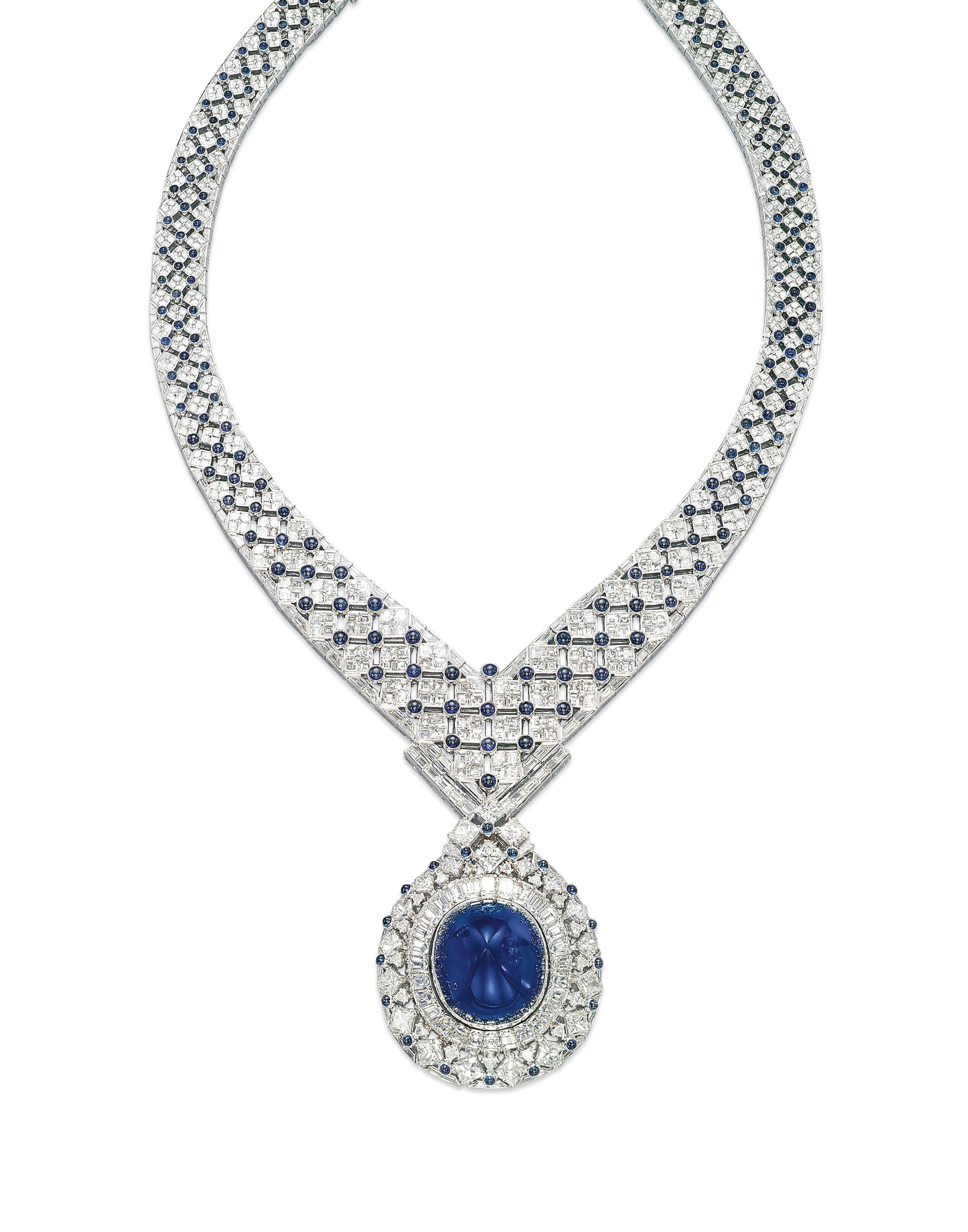 A SAPPHIRE AND DIAMOND NECKLACE, BY MOUAWAD