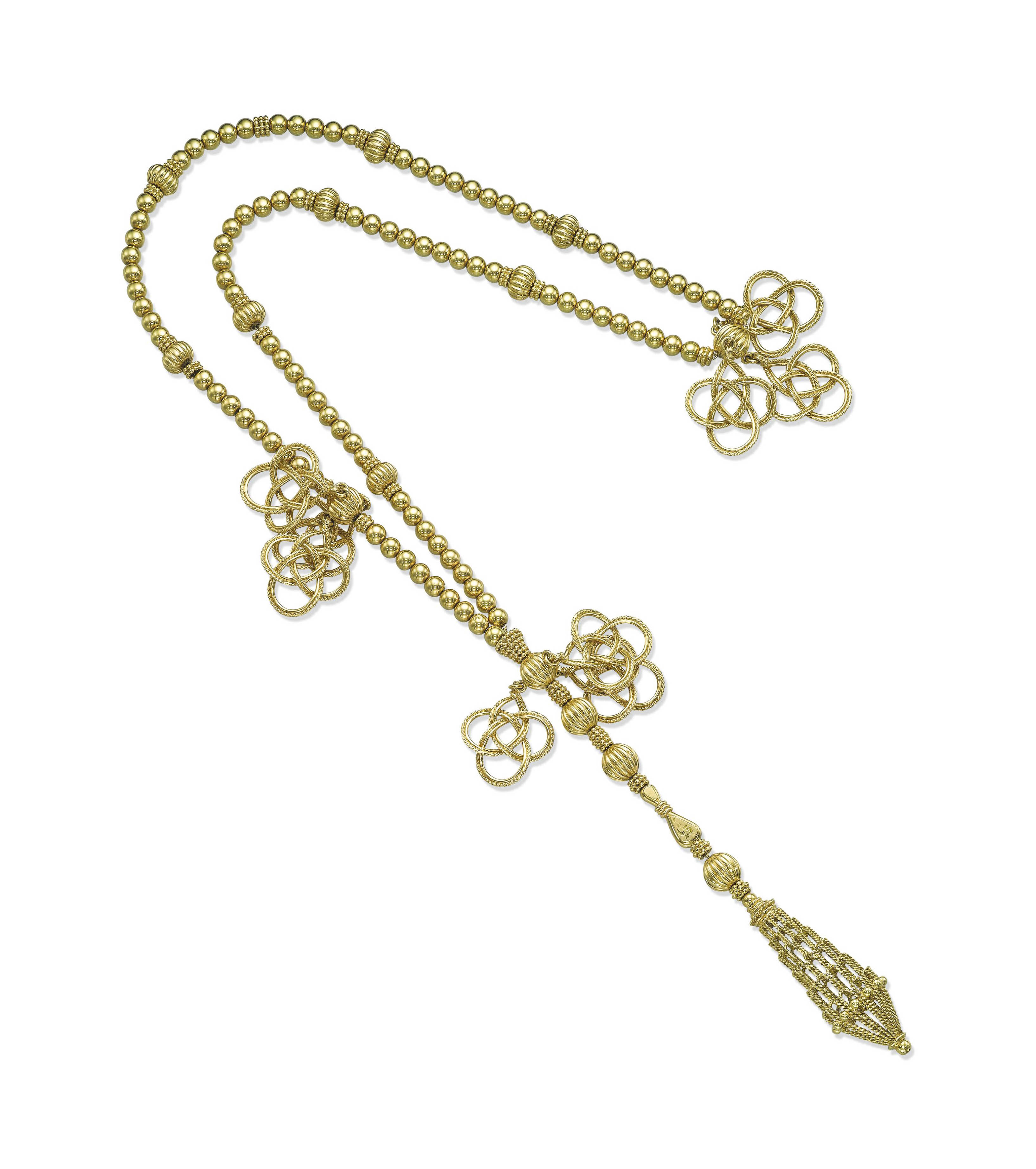 A 'MUSLIM PRAYERBEAD' GOLD NECKLACE, BY CARTIER Christie's